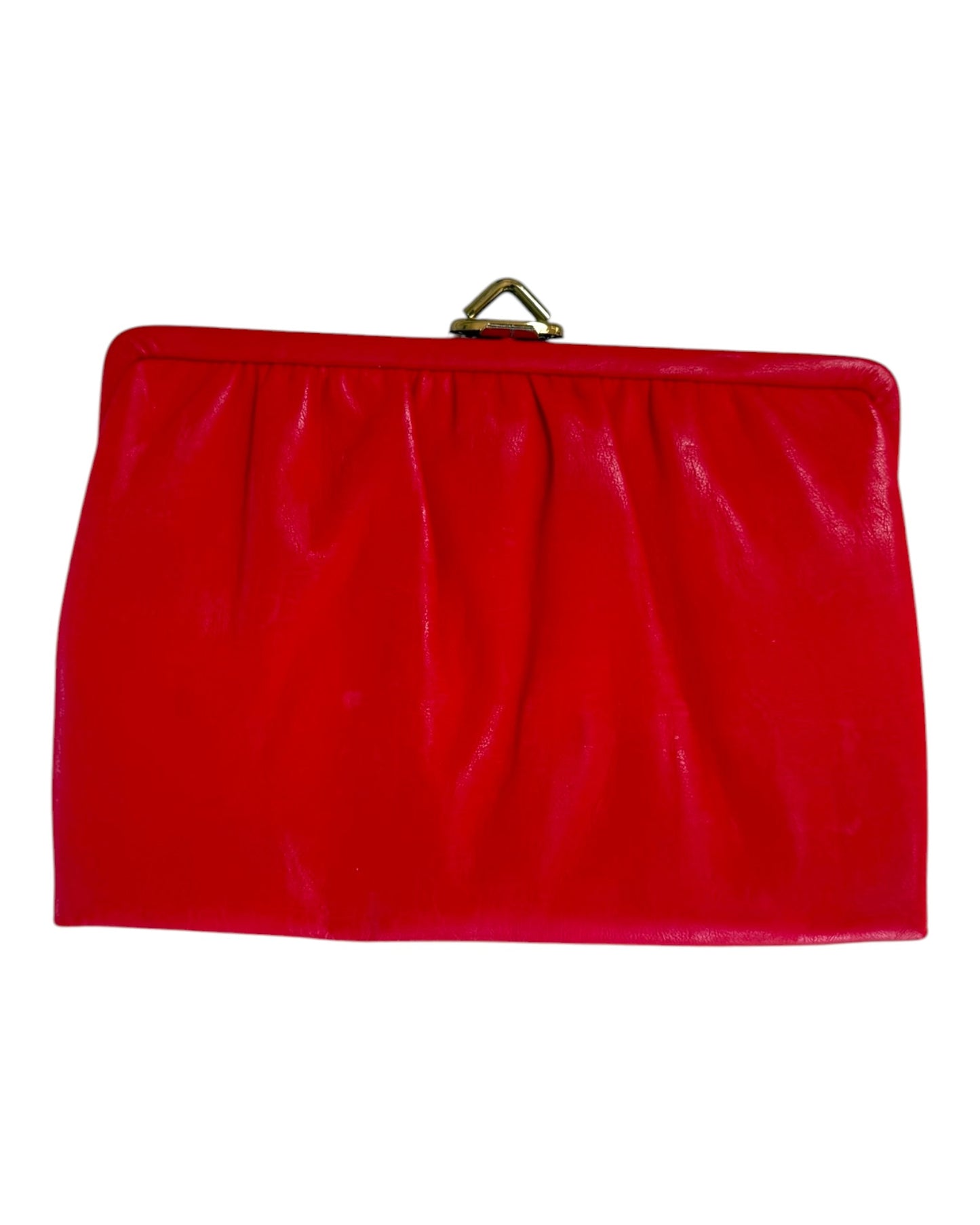 Vintage 1950/60s Mardane Red Clutch with Chain and Mirror