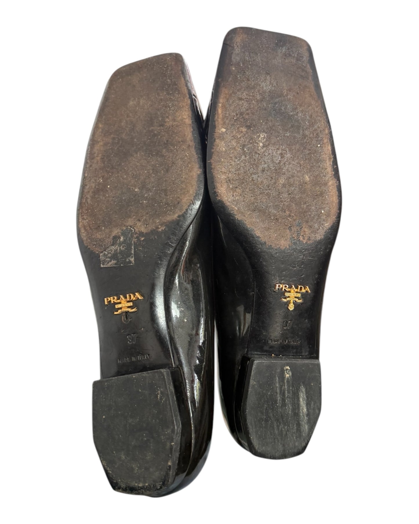 Vintage Prada Patent Leather Buckle Flats