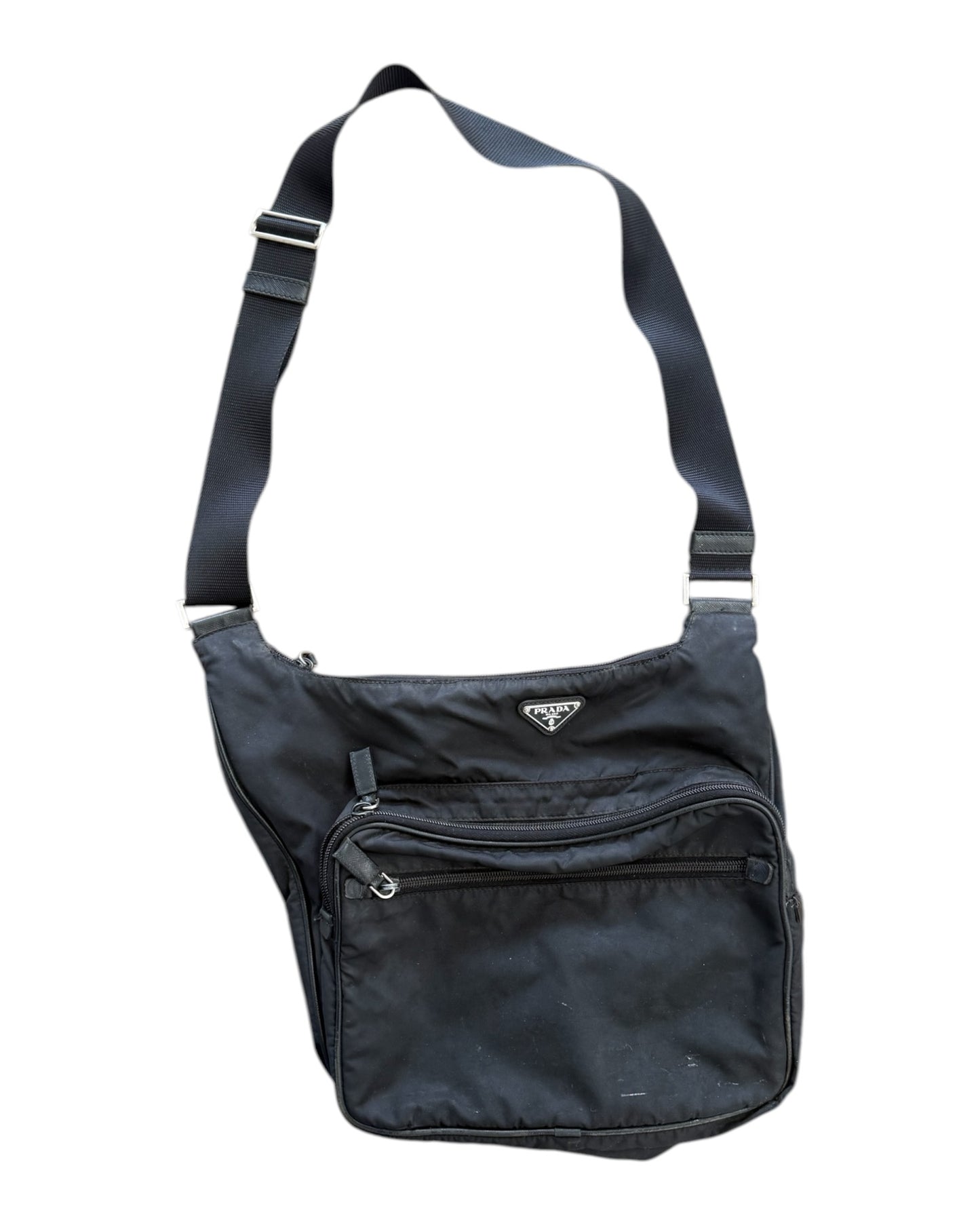 Vintage Prada Black Nylon Crossbody Bag