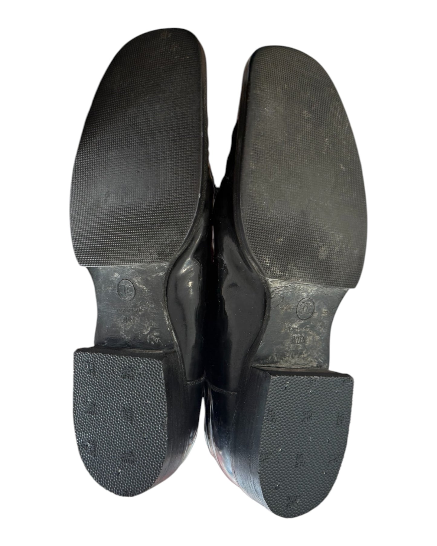 Vintage Chanel Black Patent Leather Over-the-Knee Boots