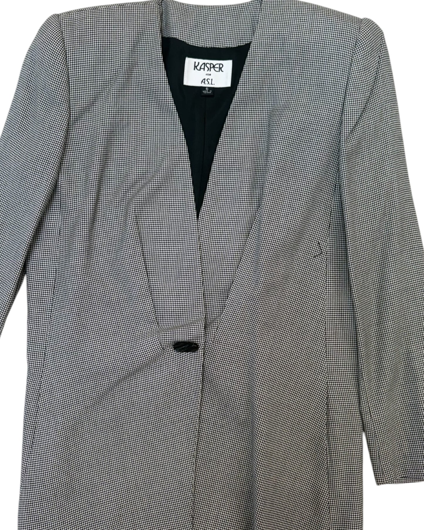 Vintage 1980s KASPER for A.S.L Gingham Blazer