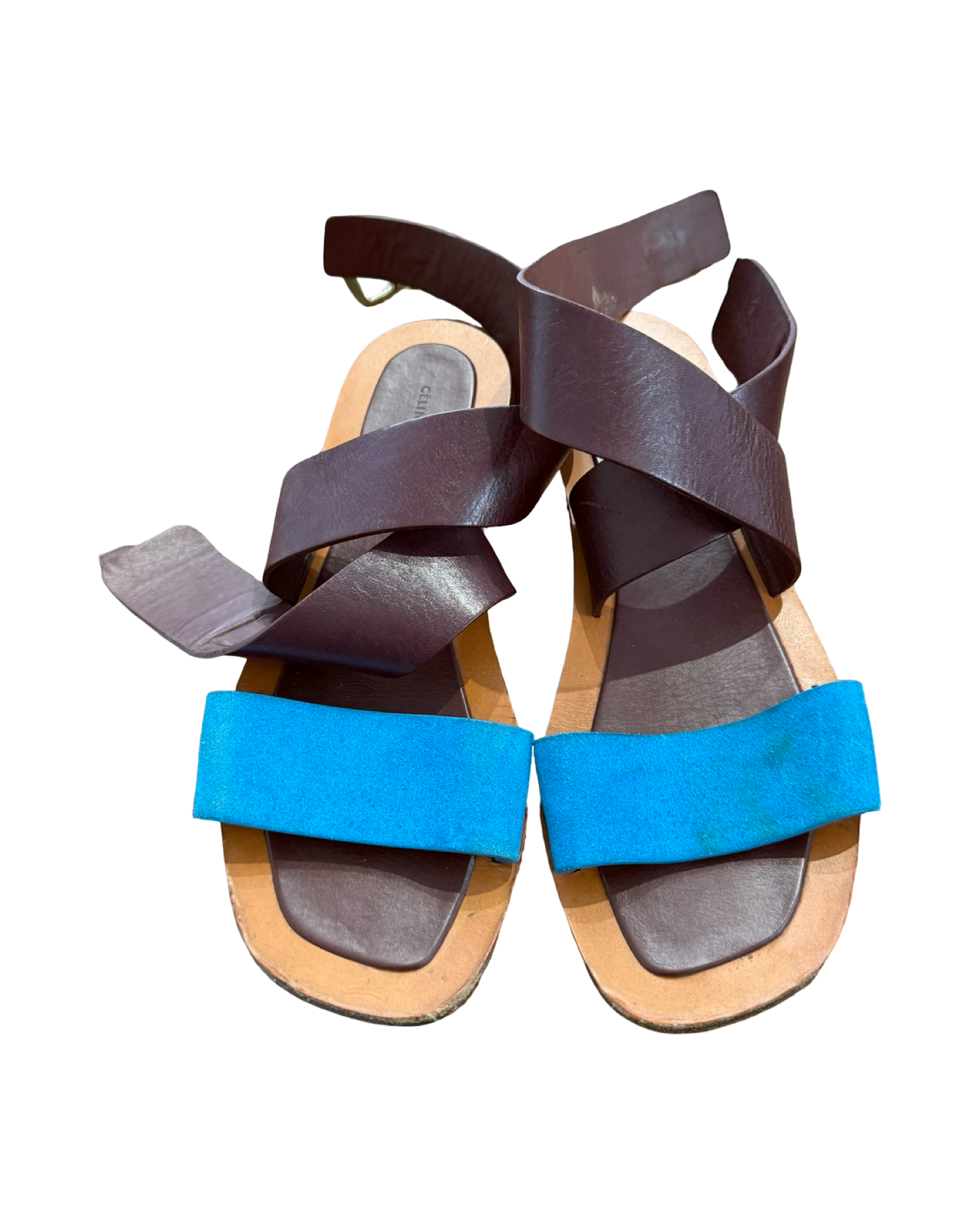 Pre-Loved Céline Leather and Suede Sandals