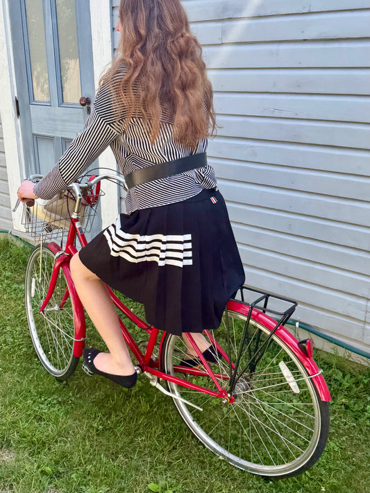 Pre-Loved Thom Browne Pleated Mini Skirt