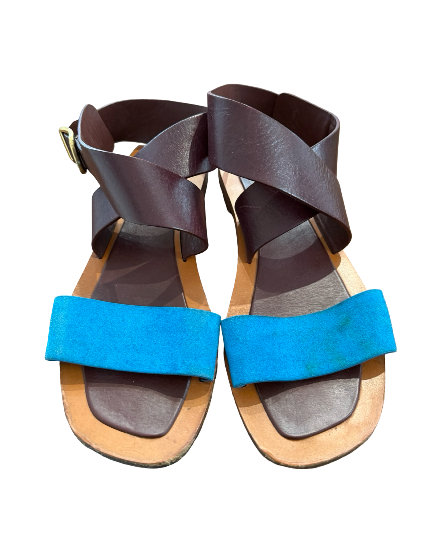 Pre-Loved Céline Leather and Suede Sandals