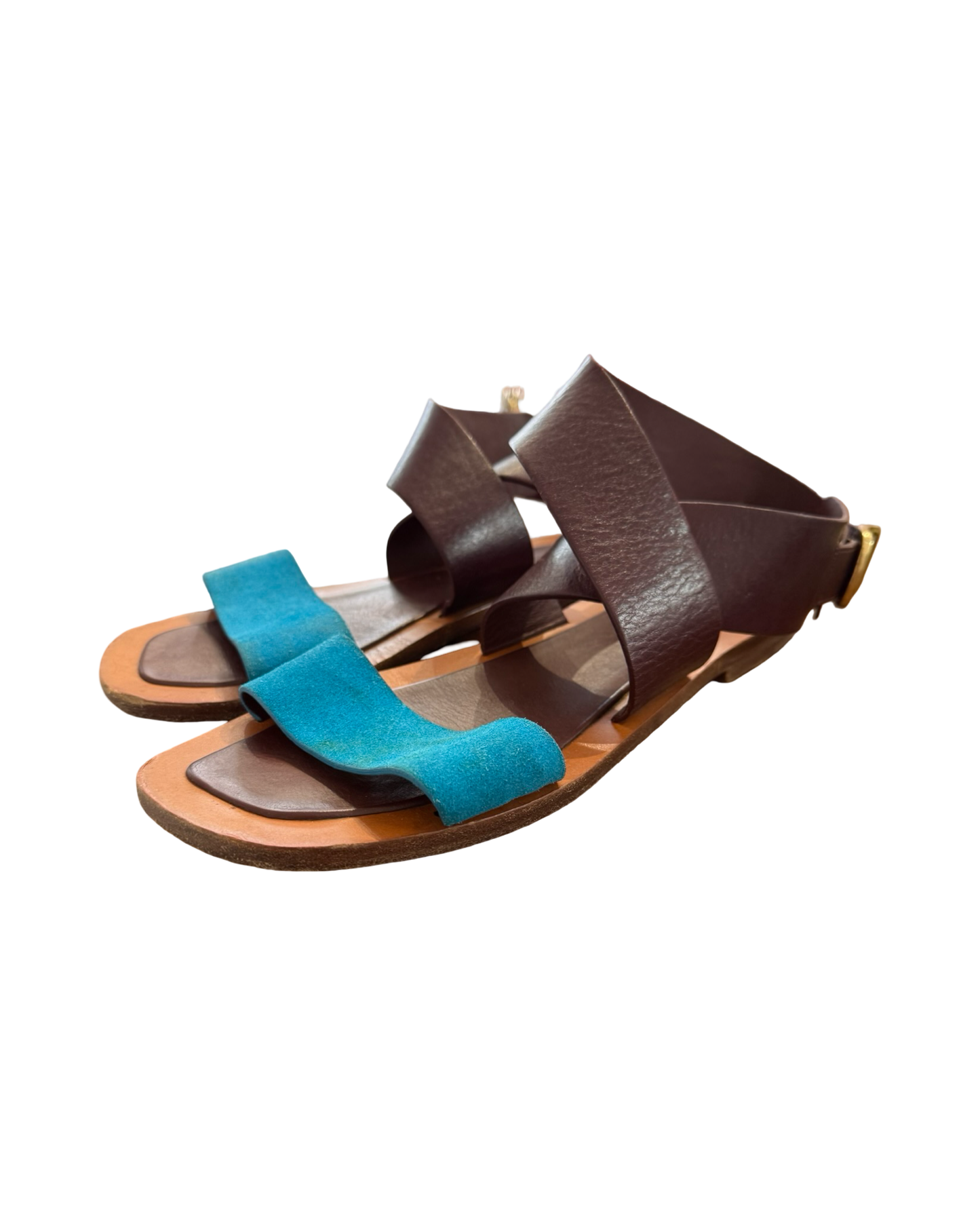 Pre-Loved Céline Leather and Suede Sandals