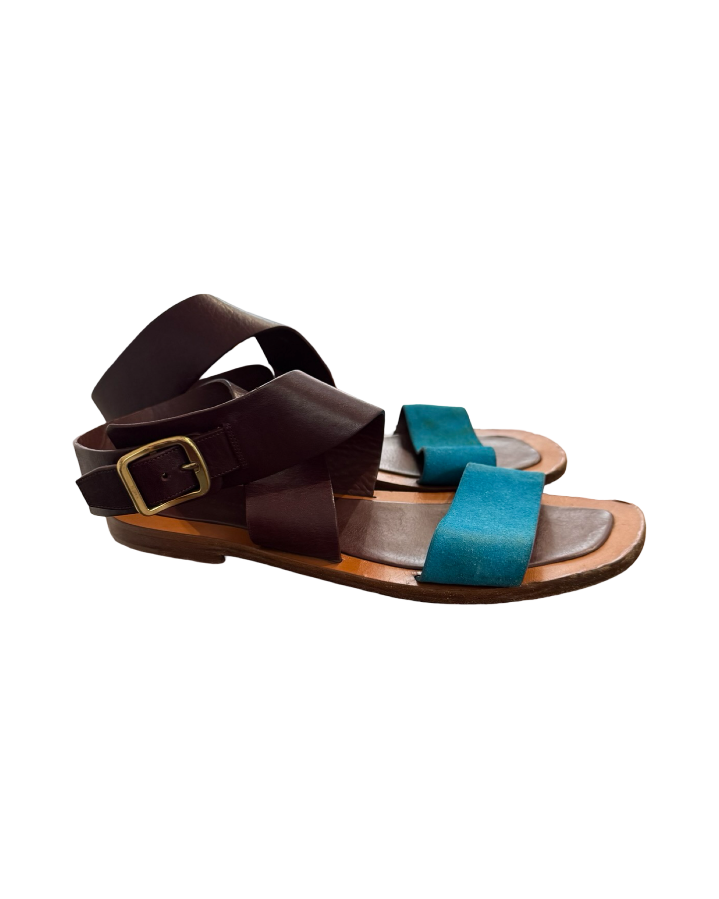 Pre-Loved Céline Leather and Suede Sandals