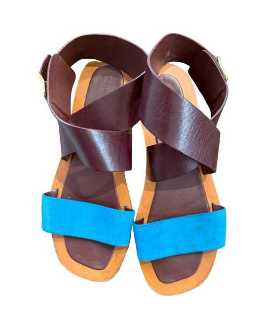Pre-Loved Céline Leather and Suede Sandals