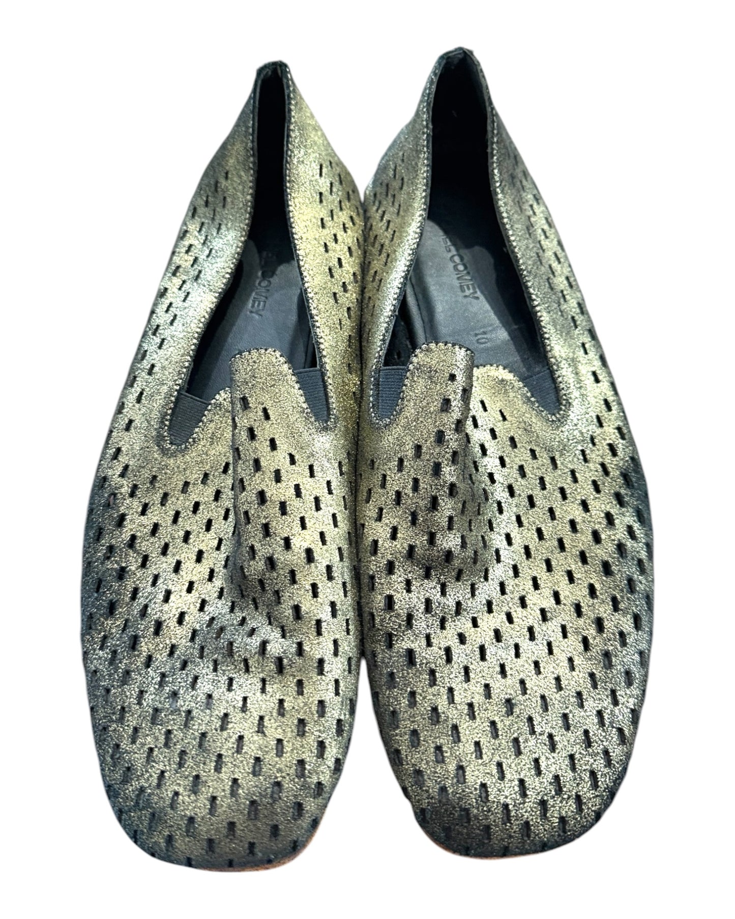 Pre-Loved Rachel Comey Gold Dusted Cut-Out Loafers