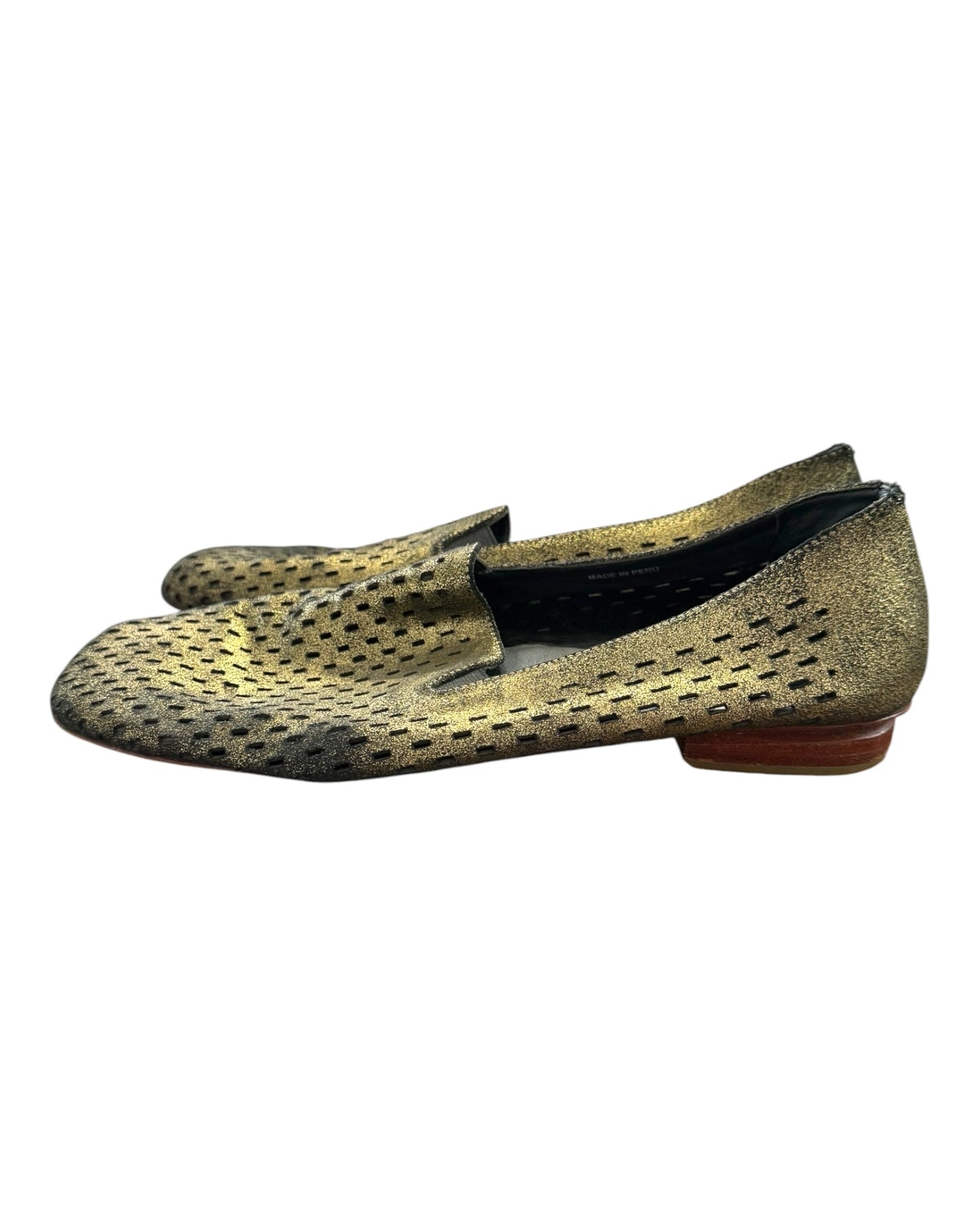Pre-Loved Rachel Comey Gold Dusted Cut-Out Loafers