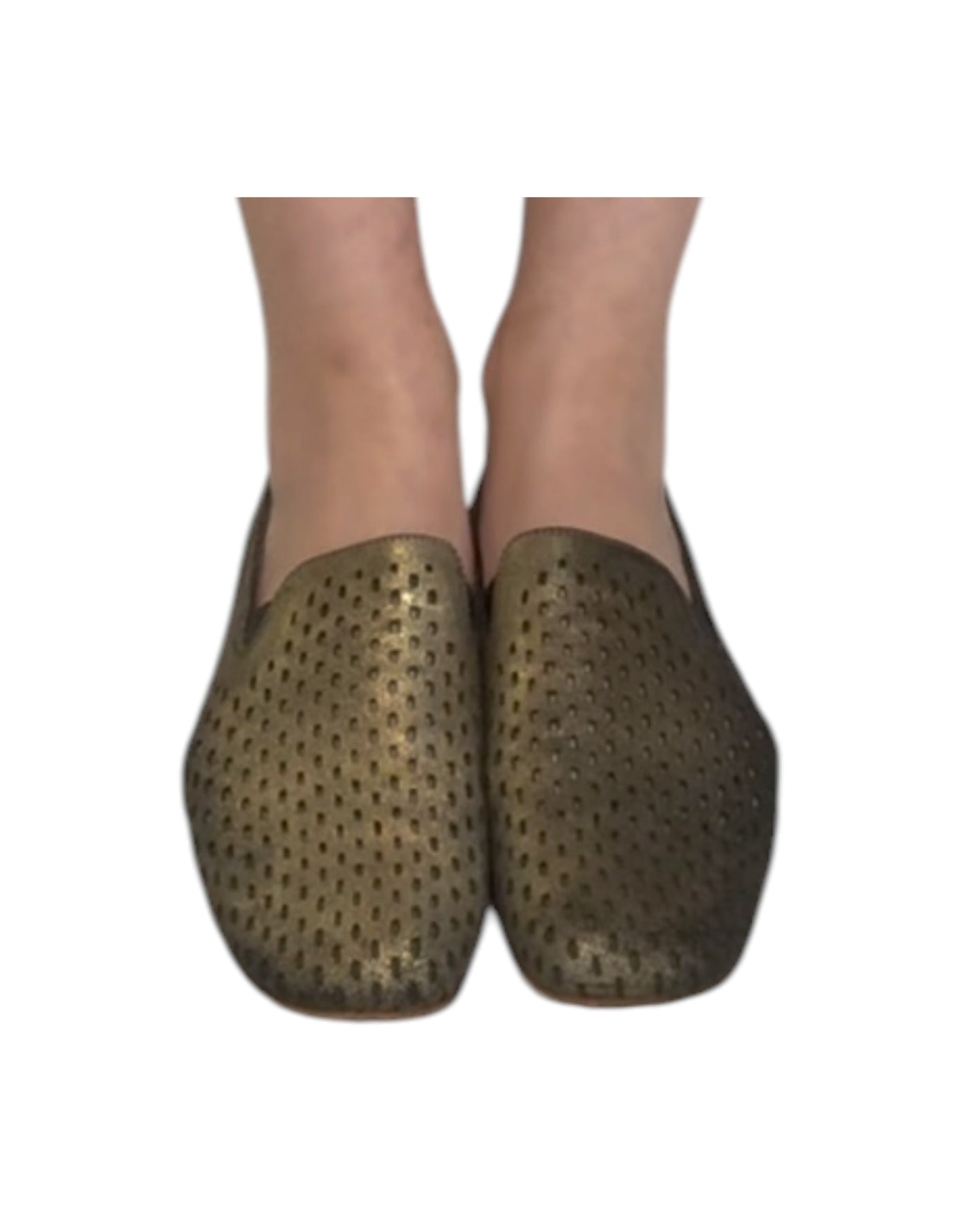 Pre-Loved Rachel Comey Gold Dusted Cut-Out Loafers