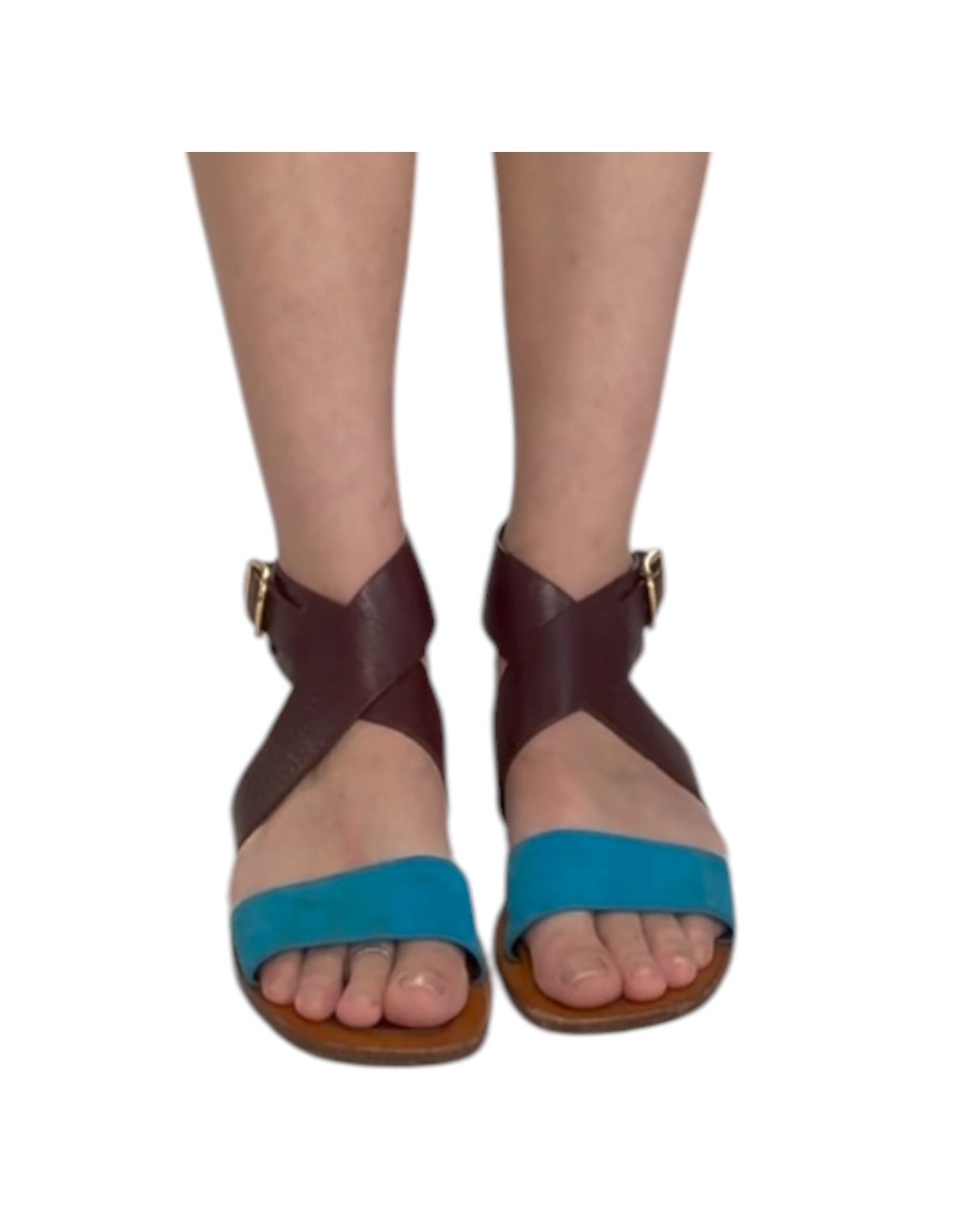 Pre-Loved Céline Leather and Suede Sandals