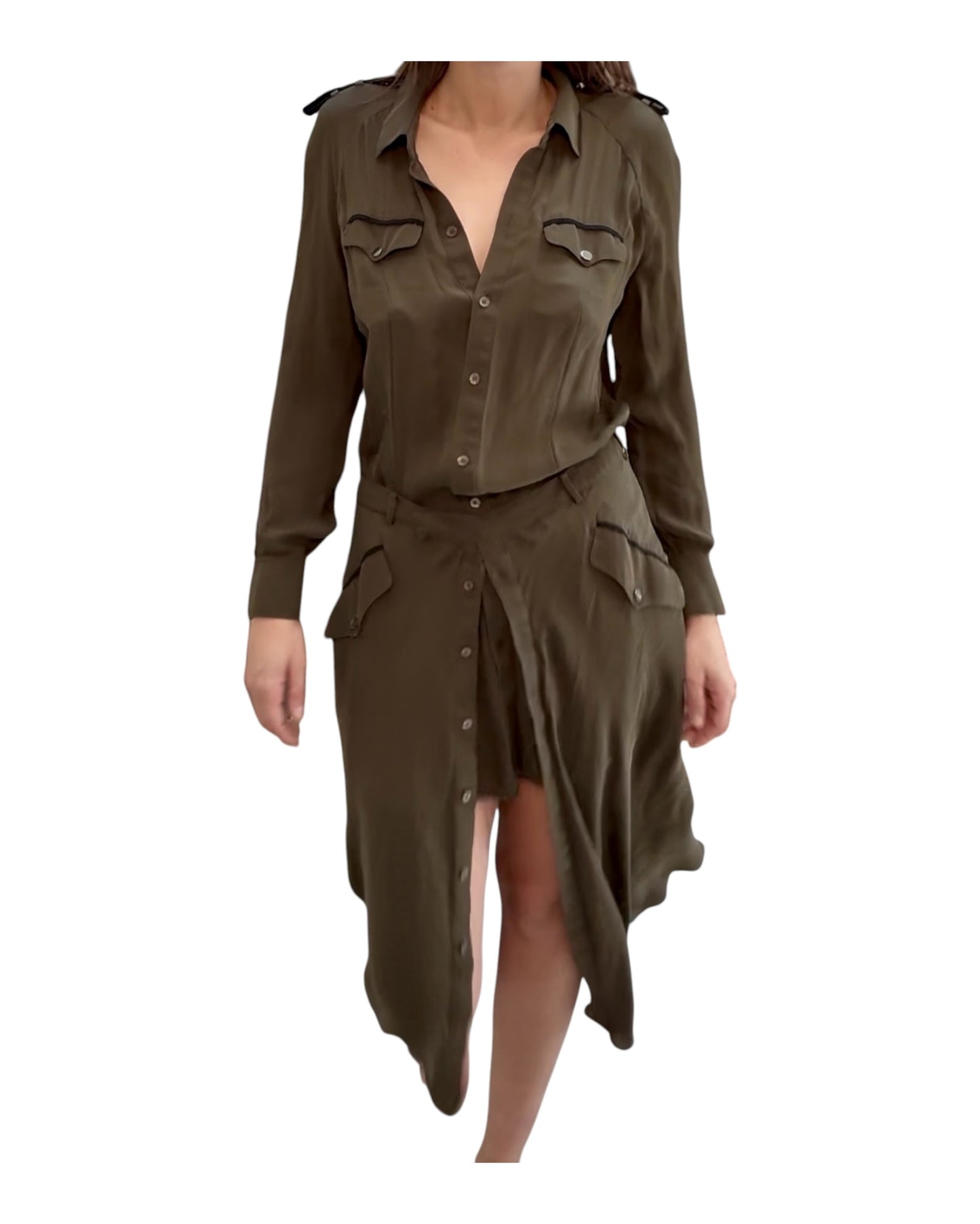 Pre-Loved L.A.M.B Green Shirt Dress