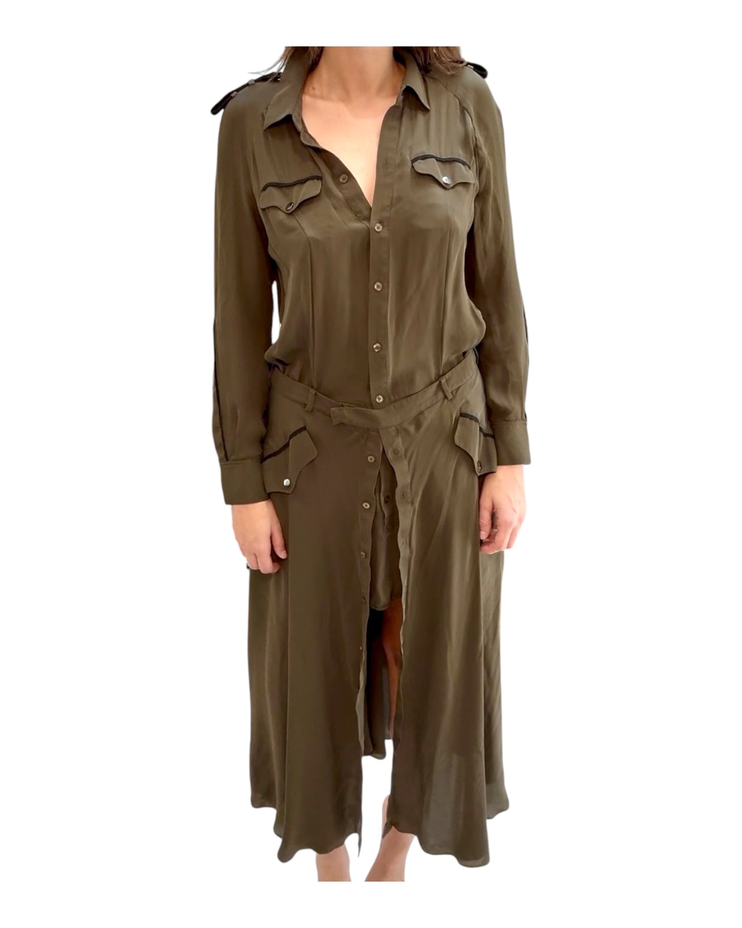 Pre-Loved L.A.M.B Green Shirt Dress