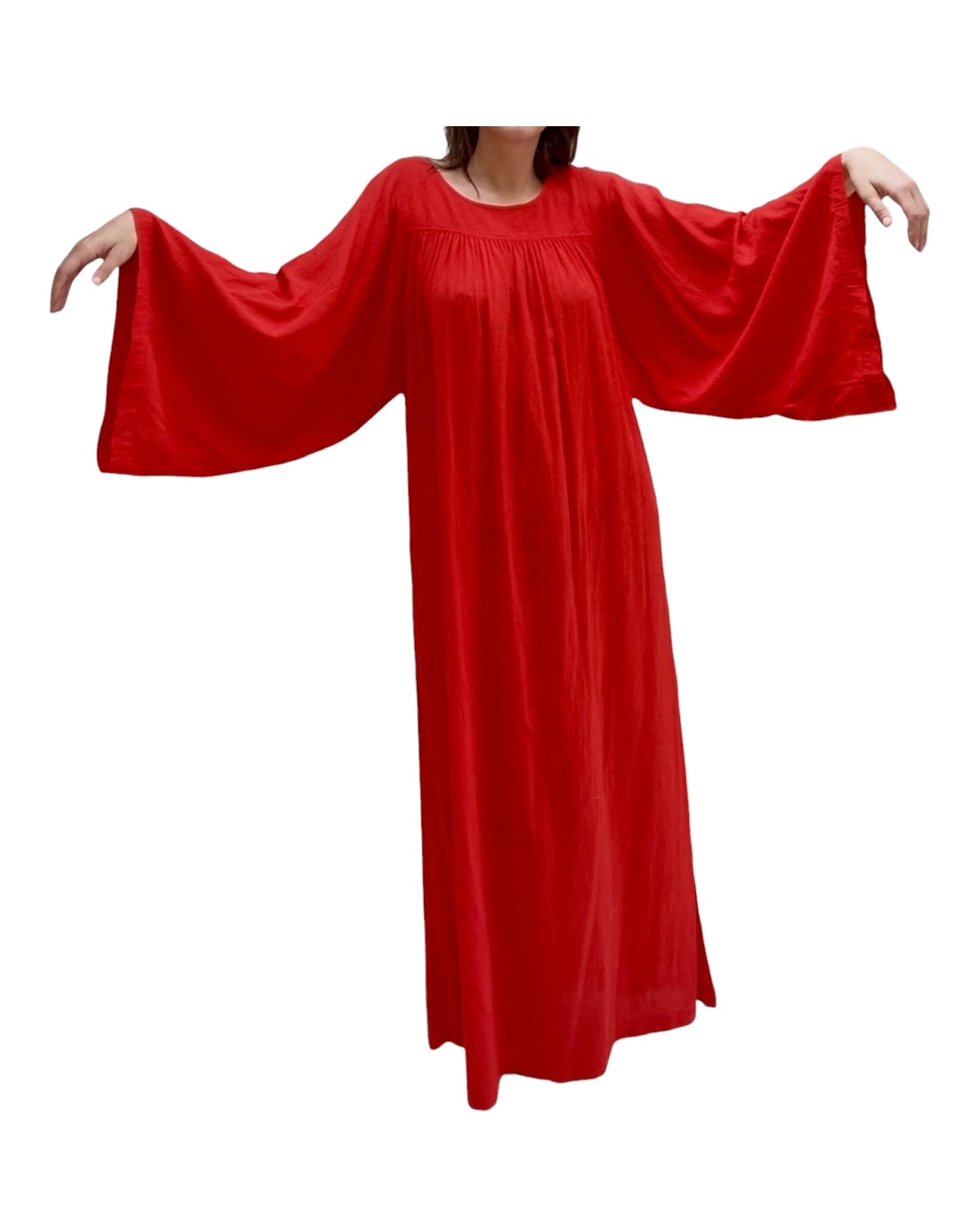 Vintage Yves Saint Laurent Red Cotton Dress