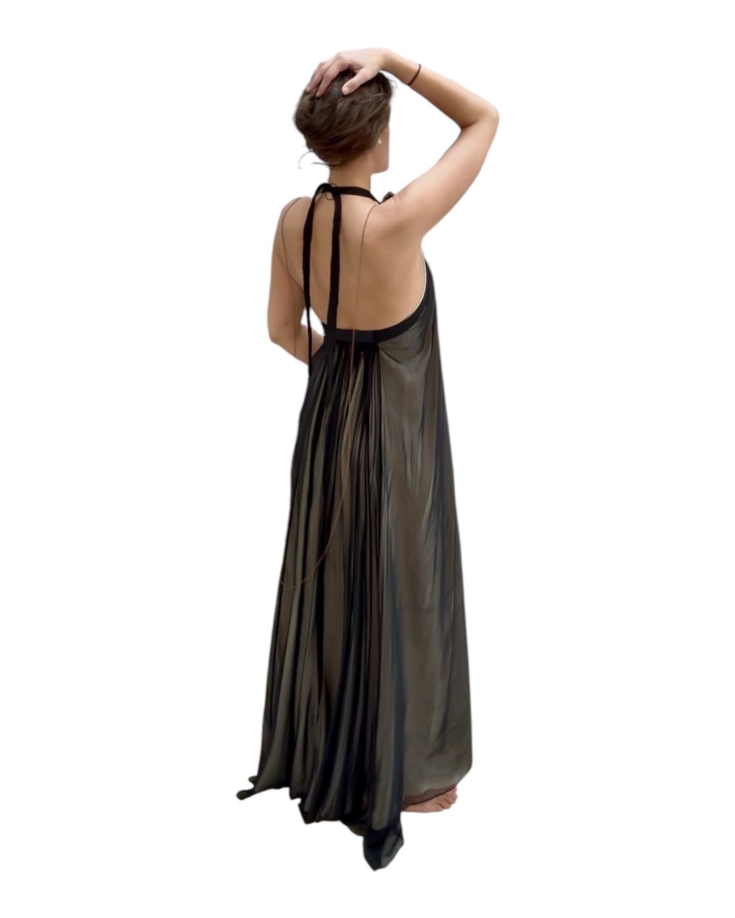 Pre-Loved Black Silk Layered Gown