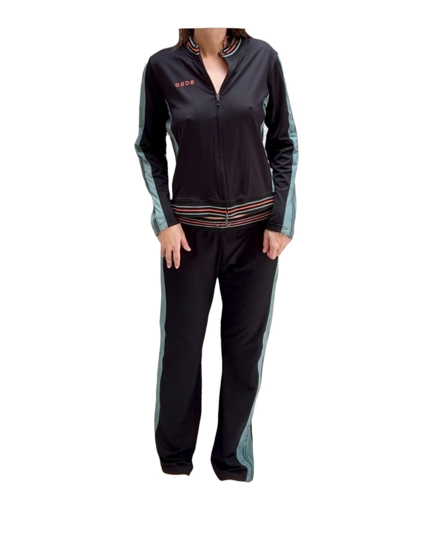 Vintage BCBG Black and Blue Track Suit