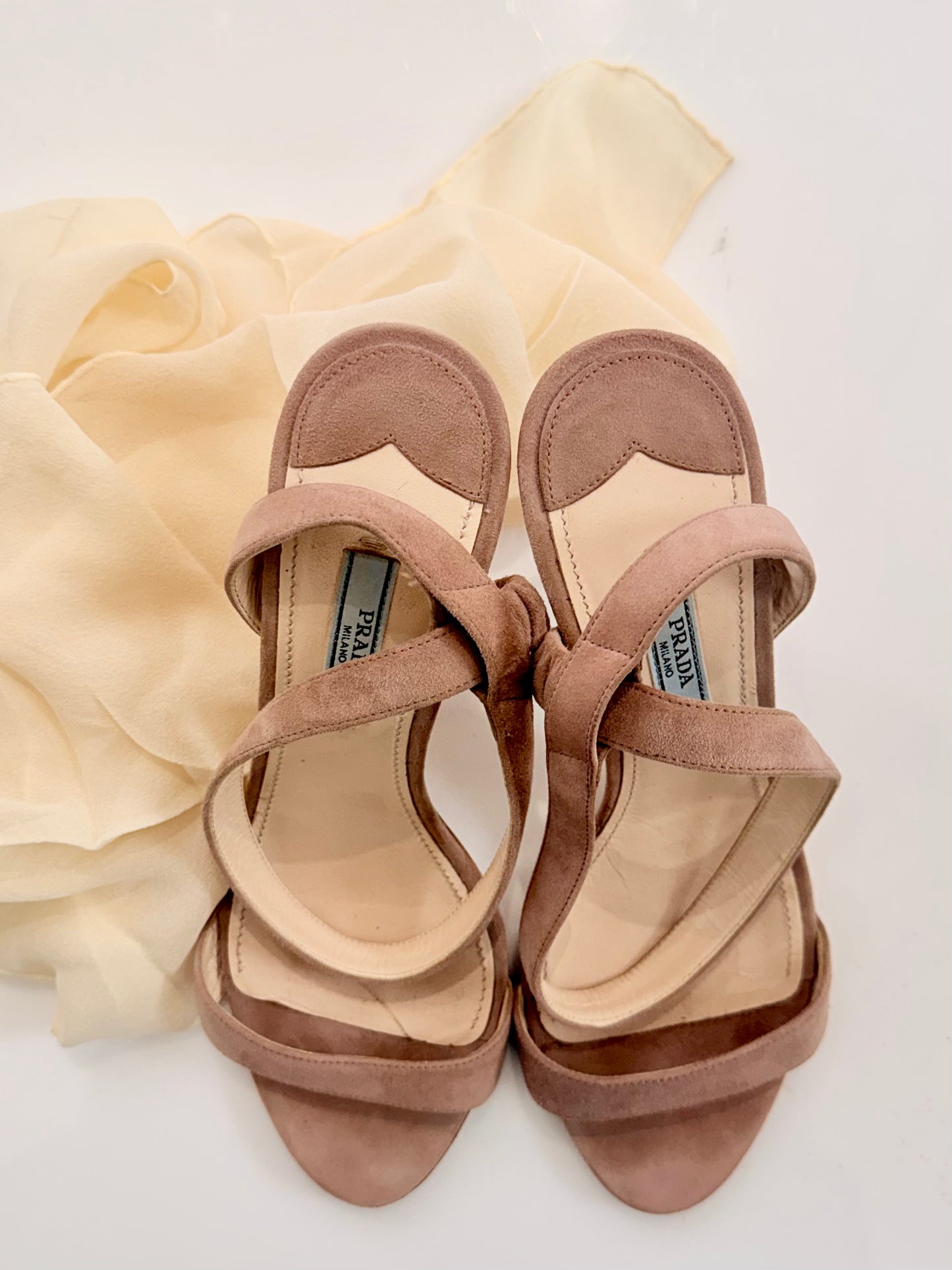 Pre-Loved Prada Pink Suede Sandals