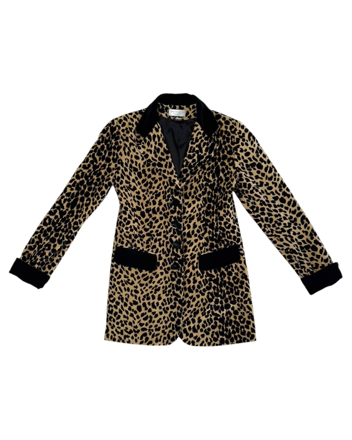 Vintage 1980s Leopard Print Velvet Blazer