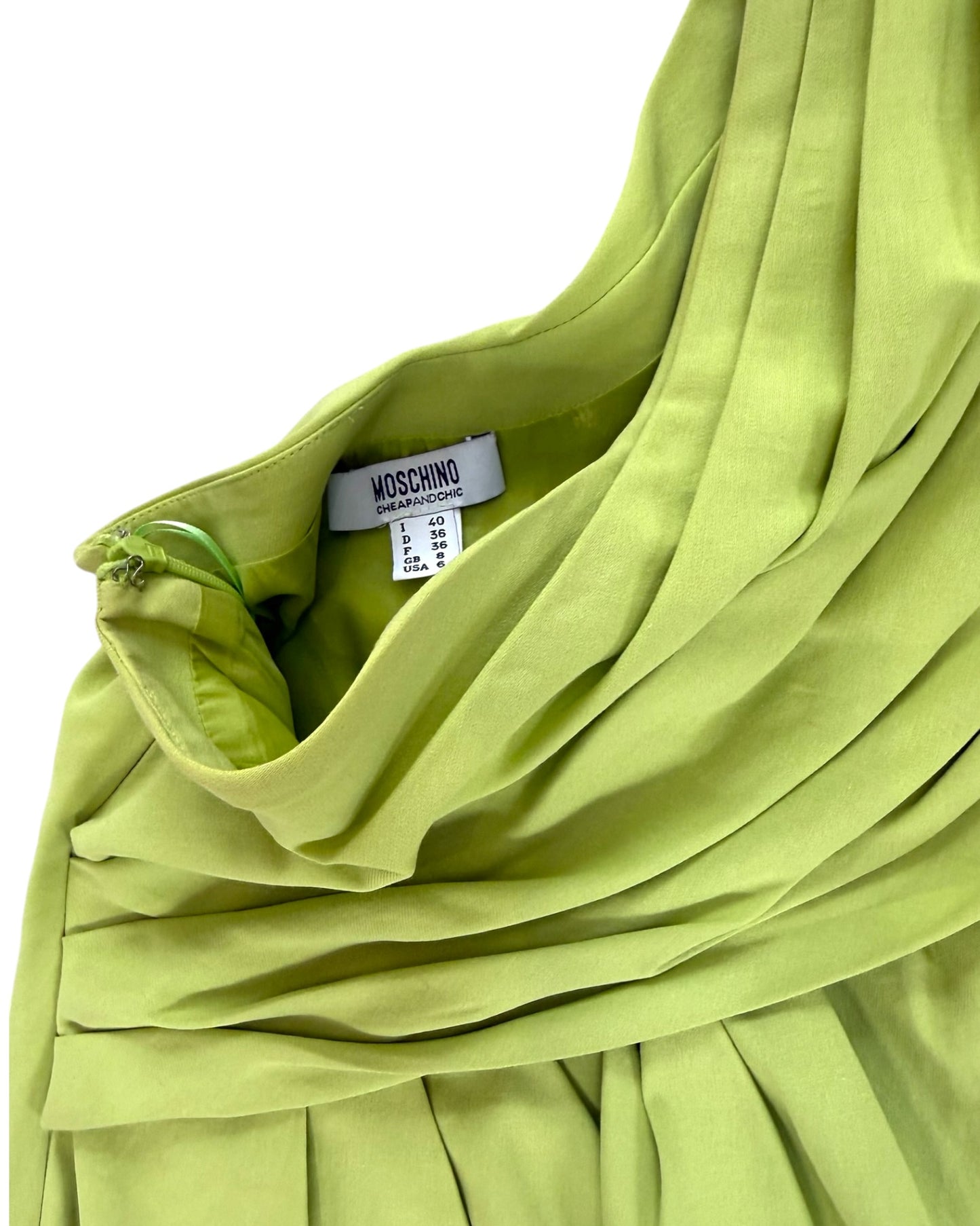 Vintage Moschino Green One-Shoulder Dress
