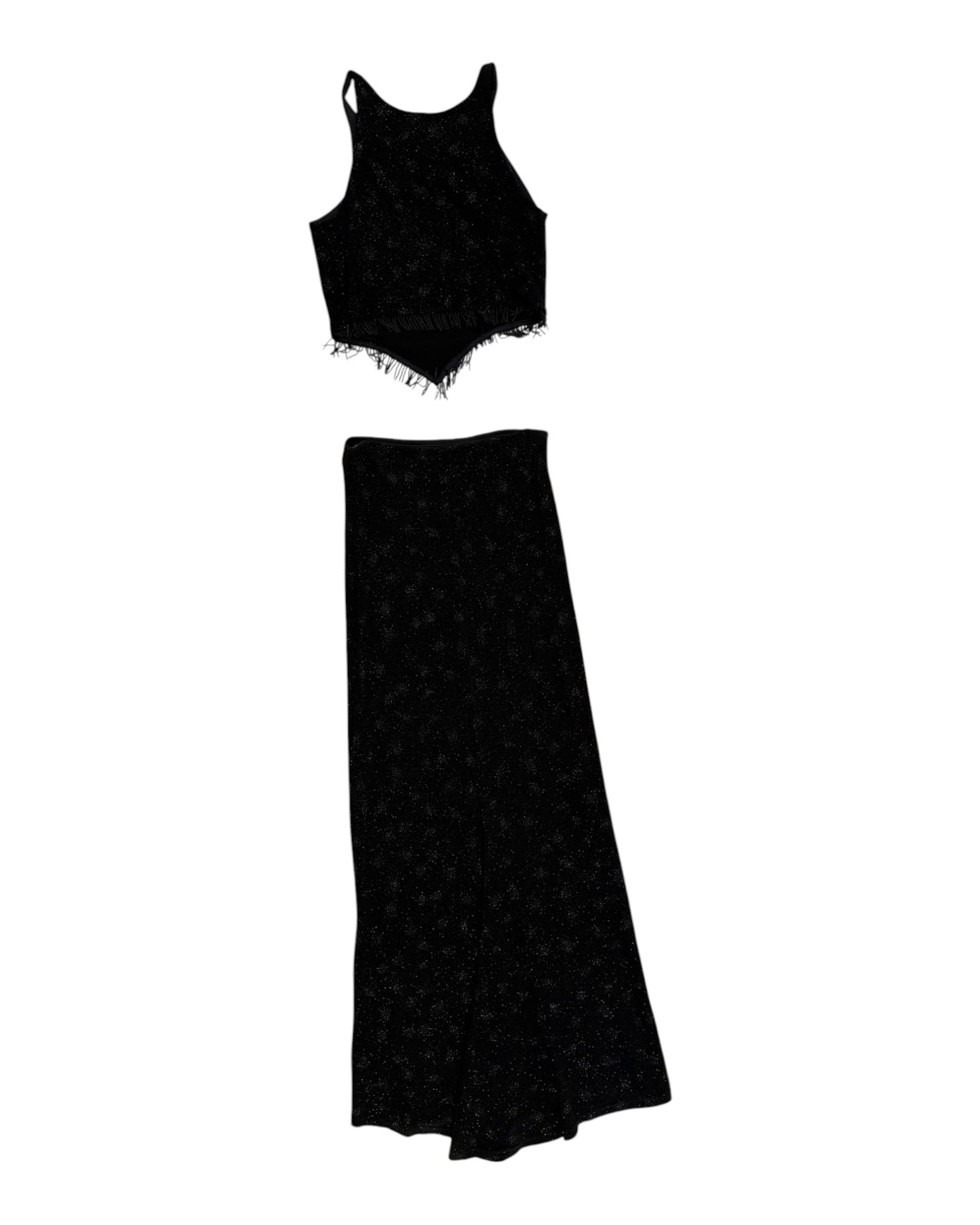 Vintage Cache Black Beaded Skirt Set