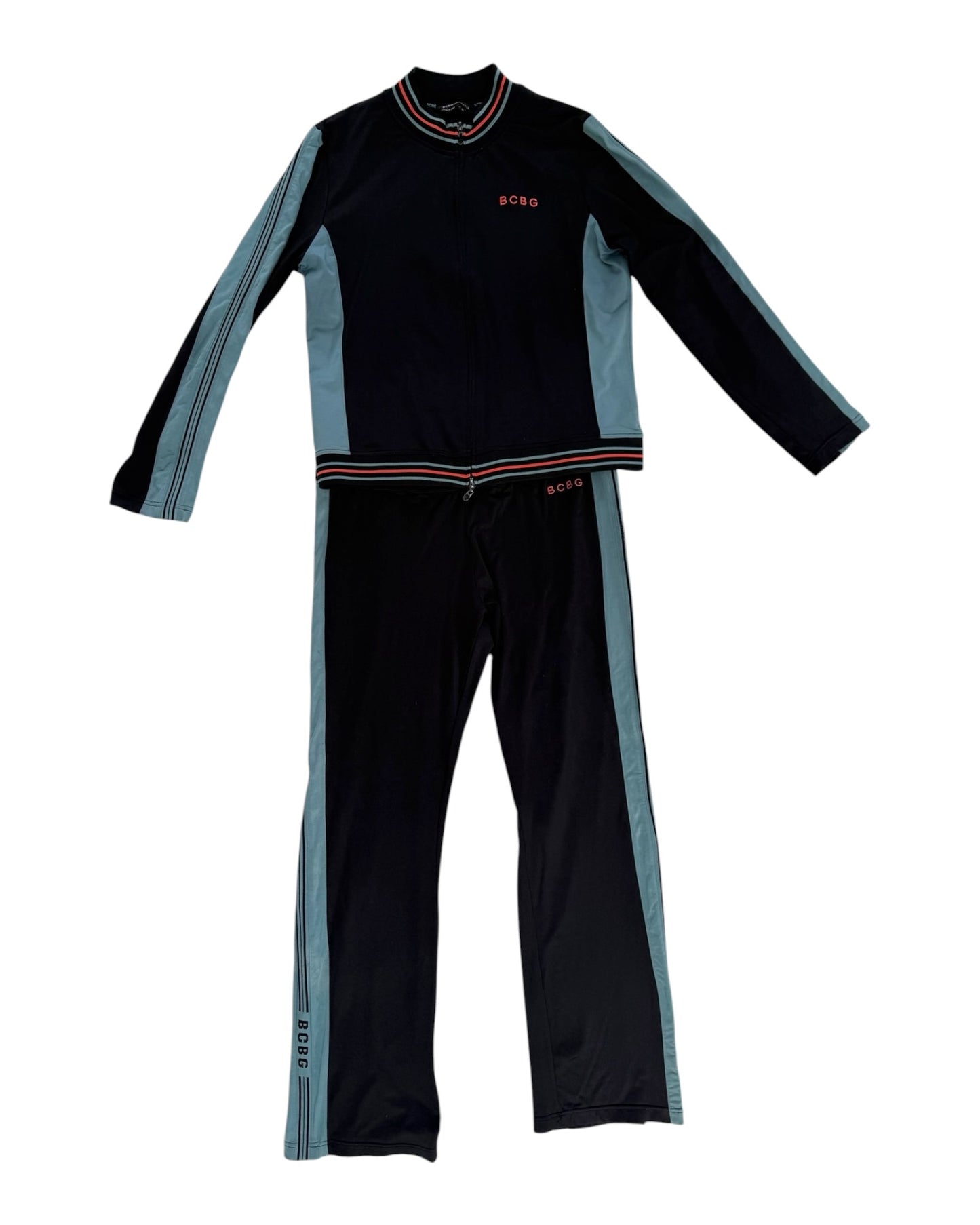 Vintage BCBG Black and Blue Track Suit