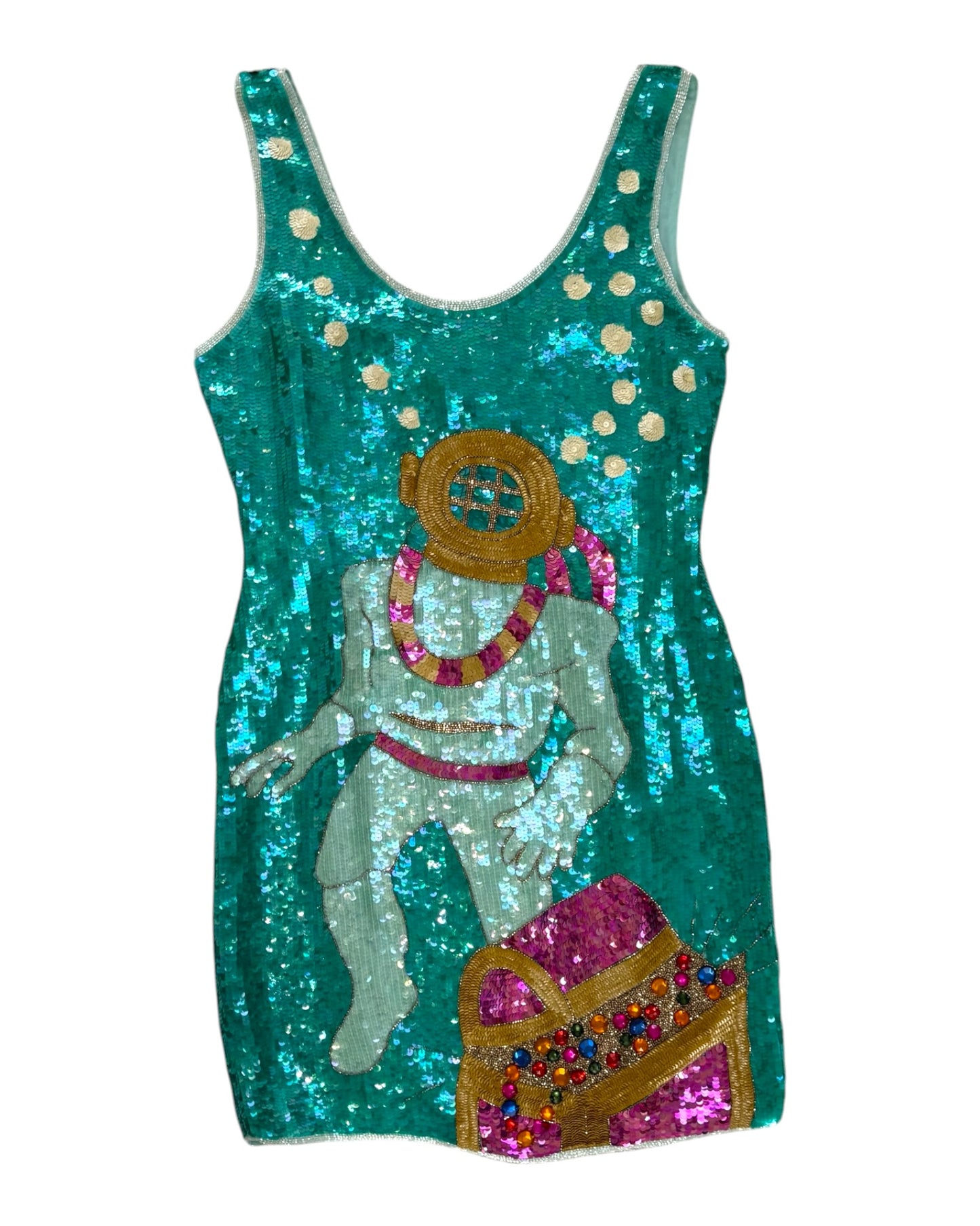 RARE 1980s Vintage Philippe Albert Sequin Mini Dress