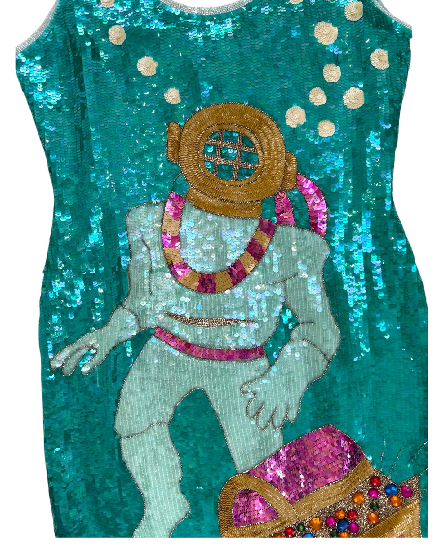 RARE 1980s Vintage Philippe Albert Sequin Mini Dress