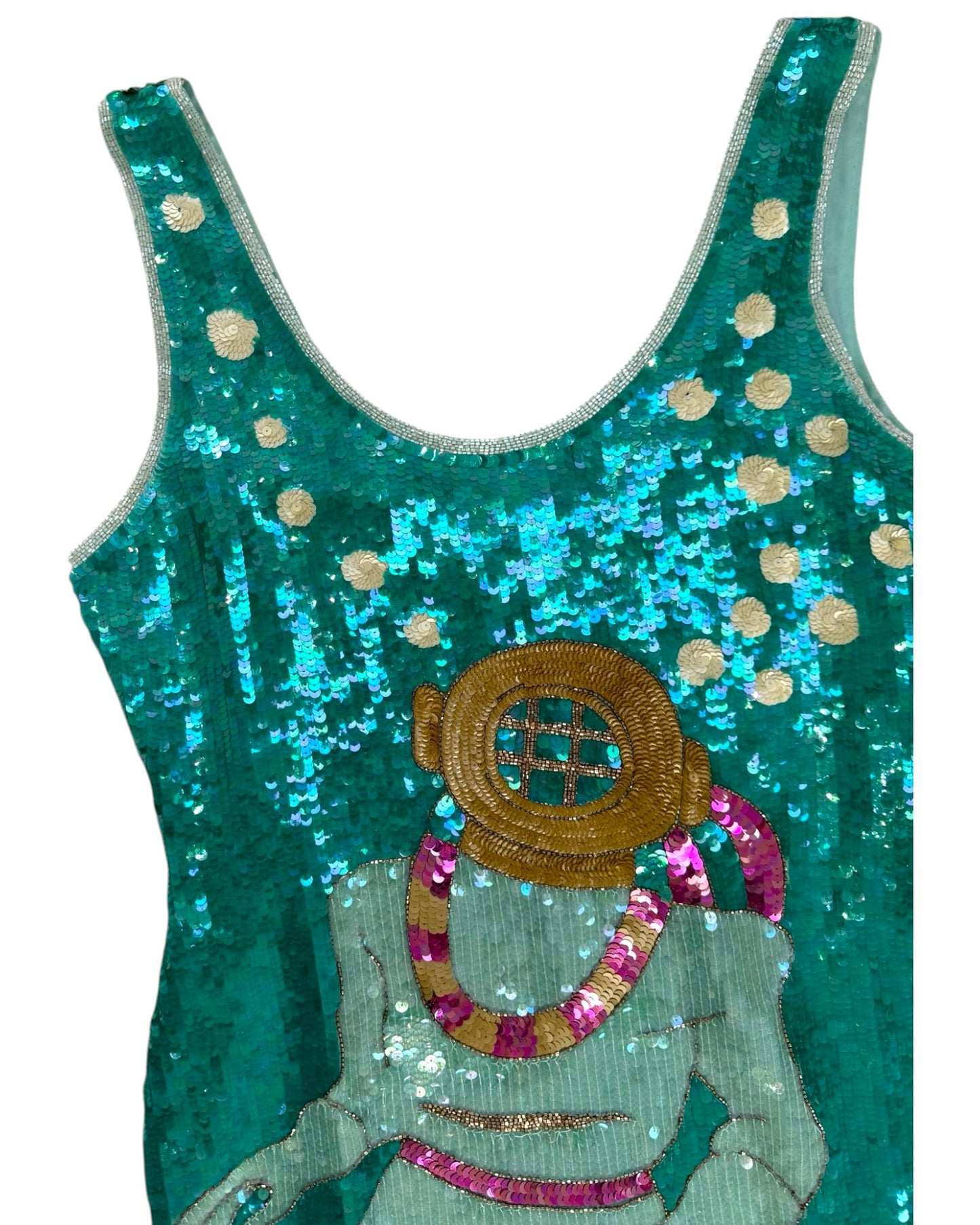 RARE 1980s Vintage Philippe Albert Sequin Mini Dress