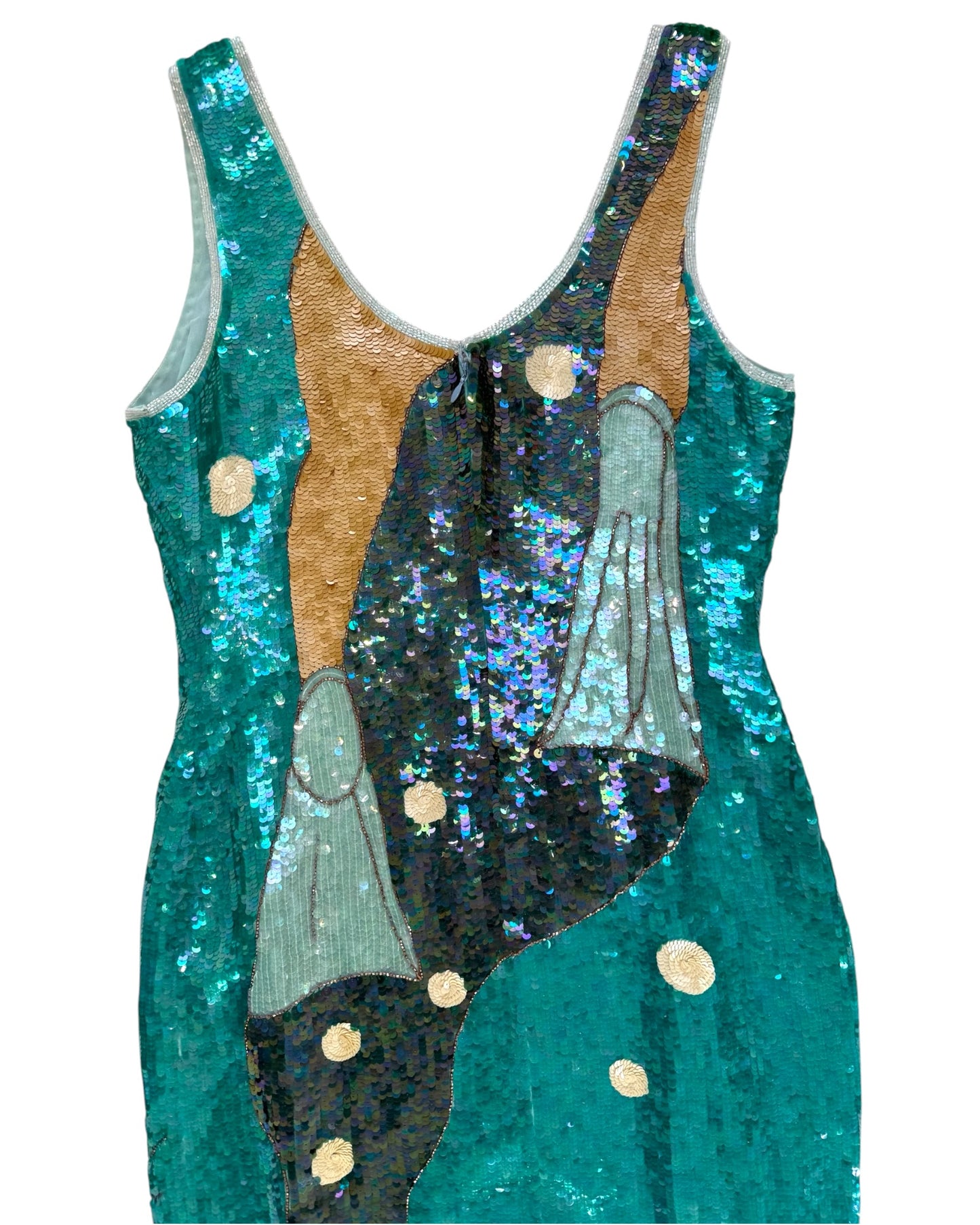 RARE 1980s Vintage Philippe Albert Sequin Mini Dress