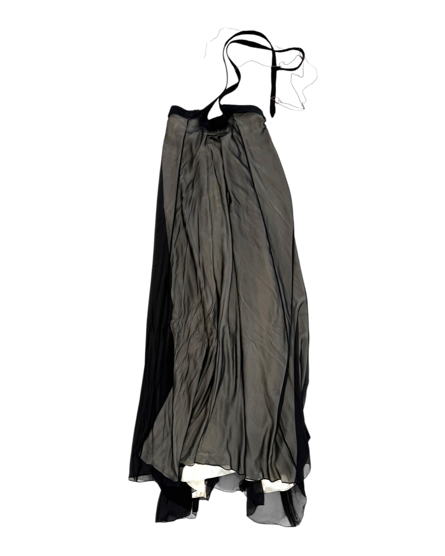 Pre-Loved Black Silk Layered Gown