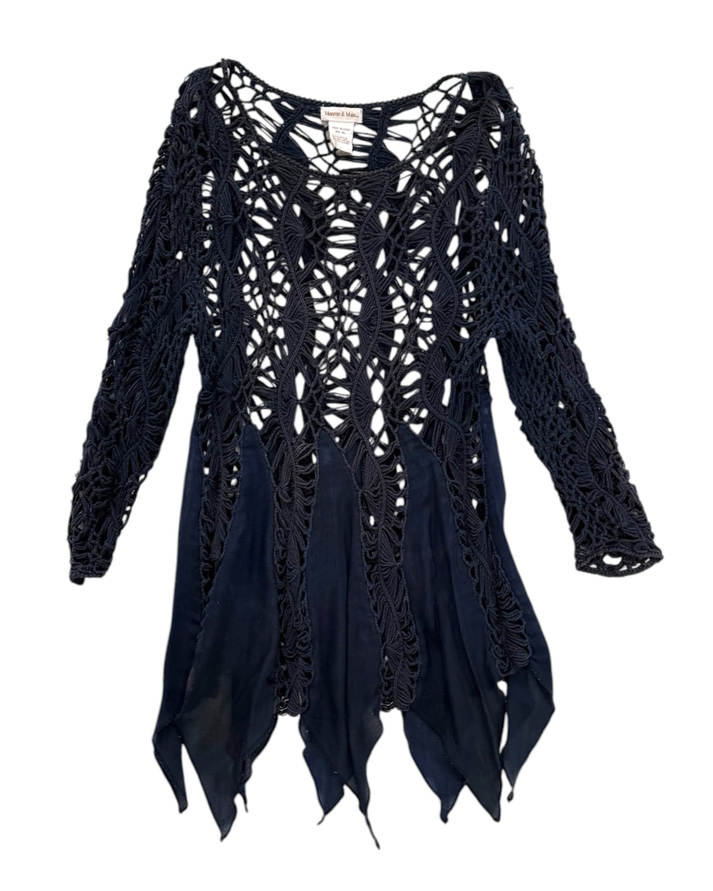 Vintage Navy Blue Crochet Tunic