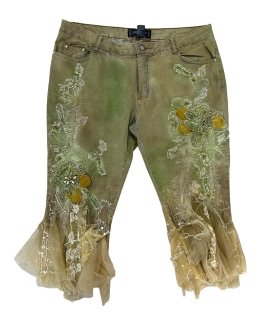 Vintage Y2K Embellished Capri Pants