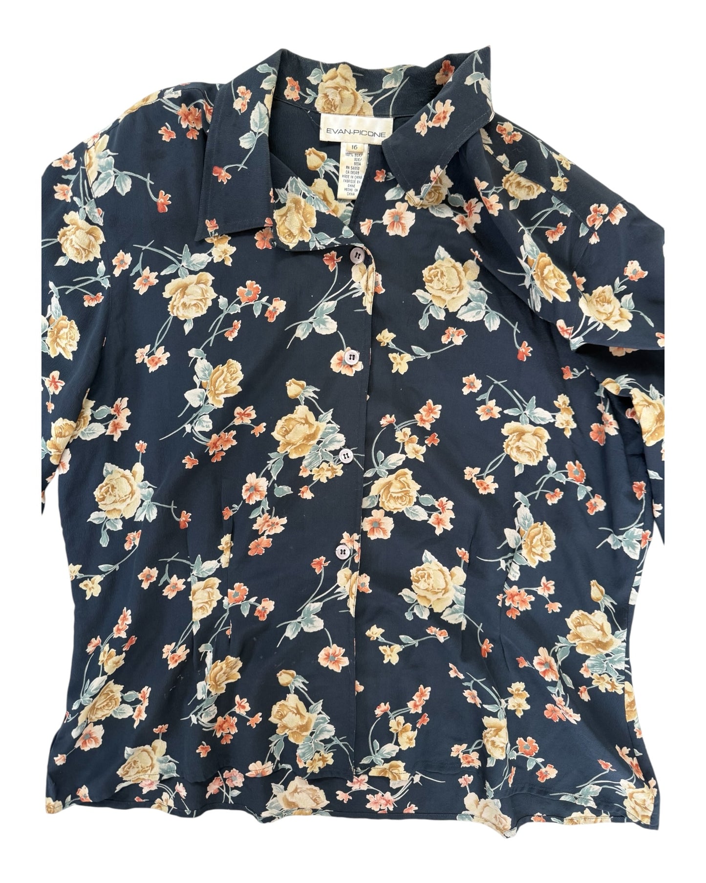 Vintage Evan-Picone Floral Blouse