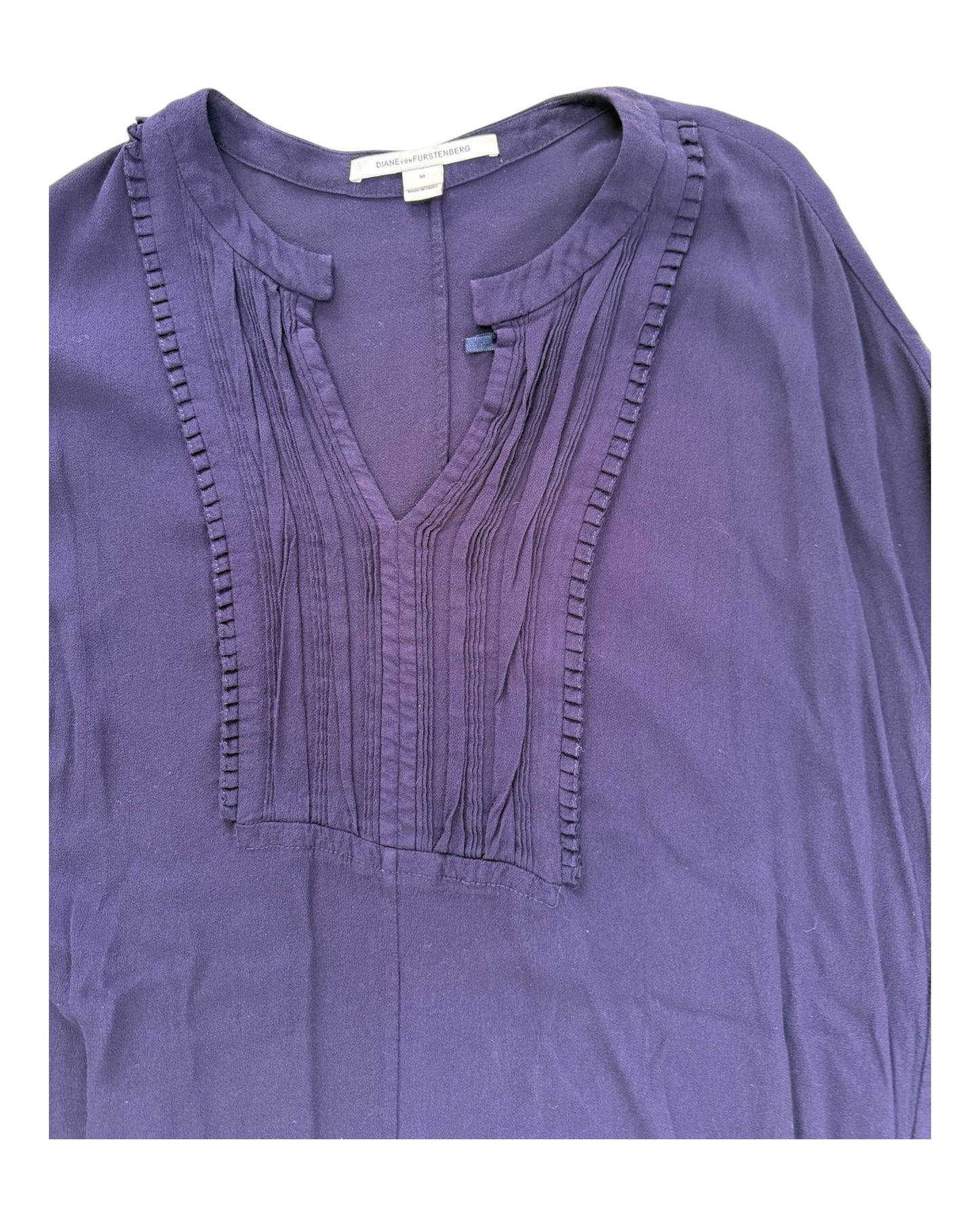 Vintage Diane Von Furstenberg Purple Short Kaftan Dress