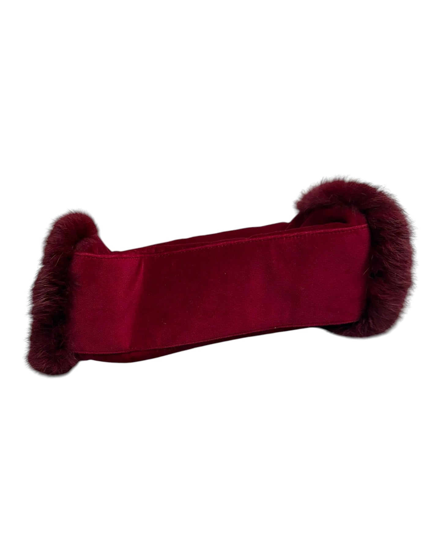 Vintage Red Velvet and Fur Bag