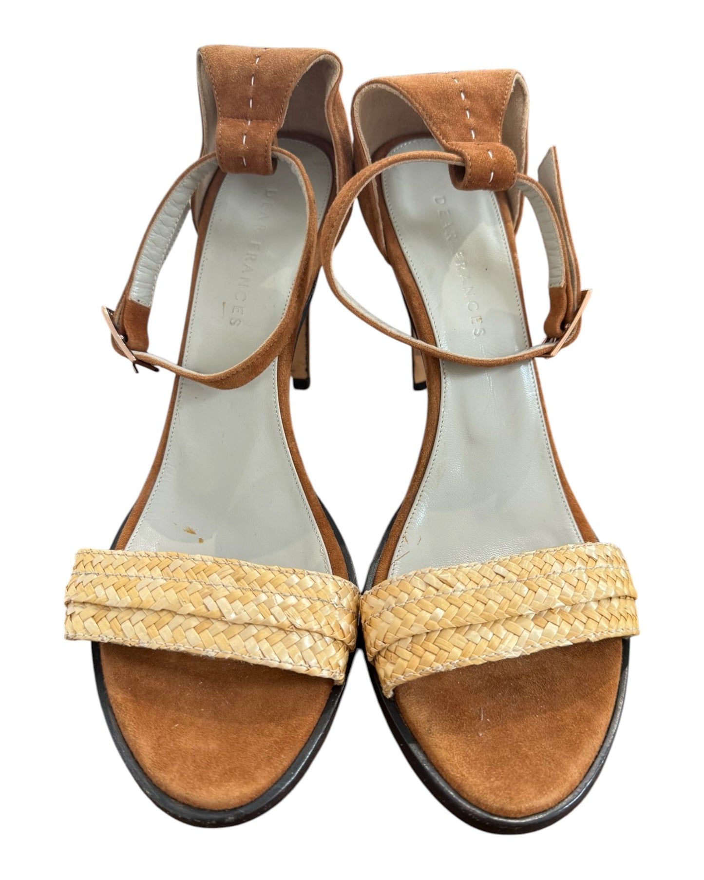 Pre-Loved Dear Frances Straw and Suede Sandals