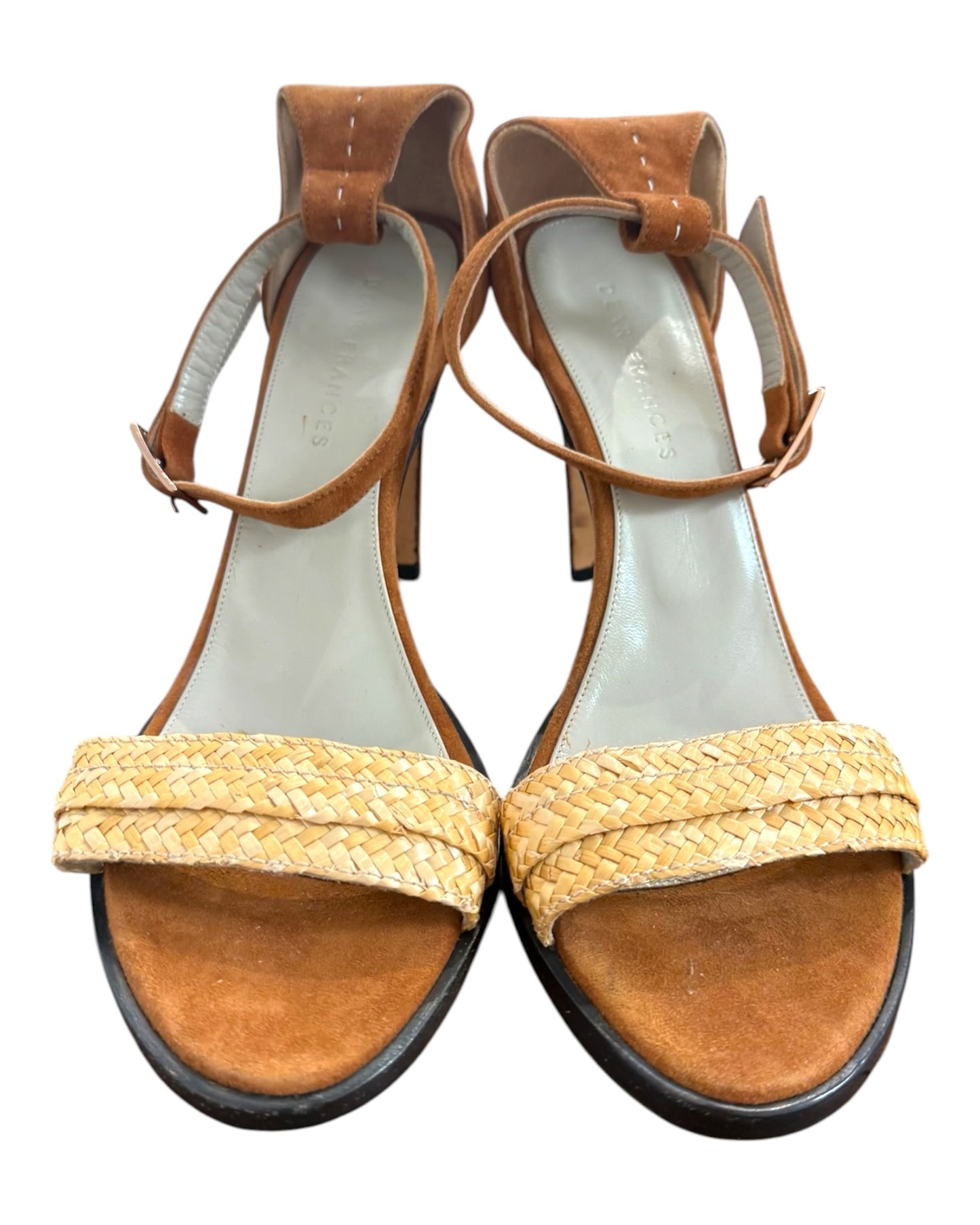 Pre-Loved Dear Frances Straw and Suede Sandals