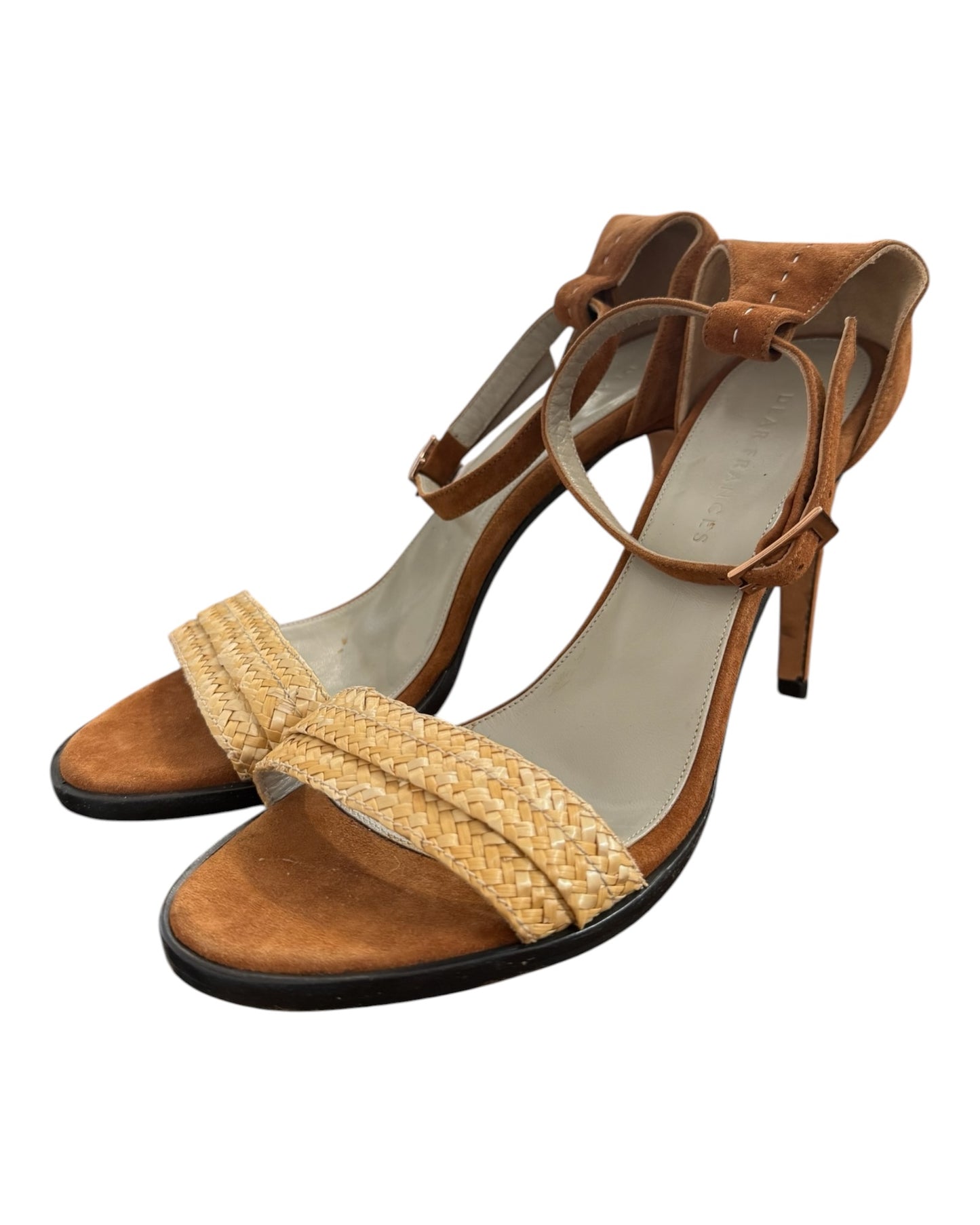 Pre-Loved Dear Frances Straw and Suede Sandals