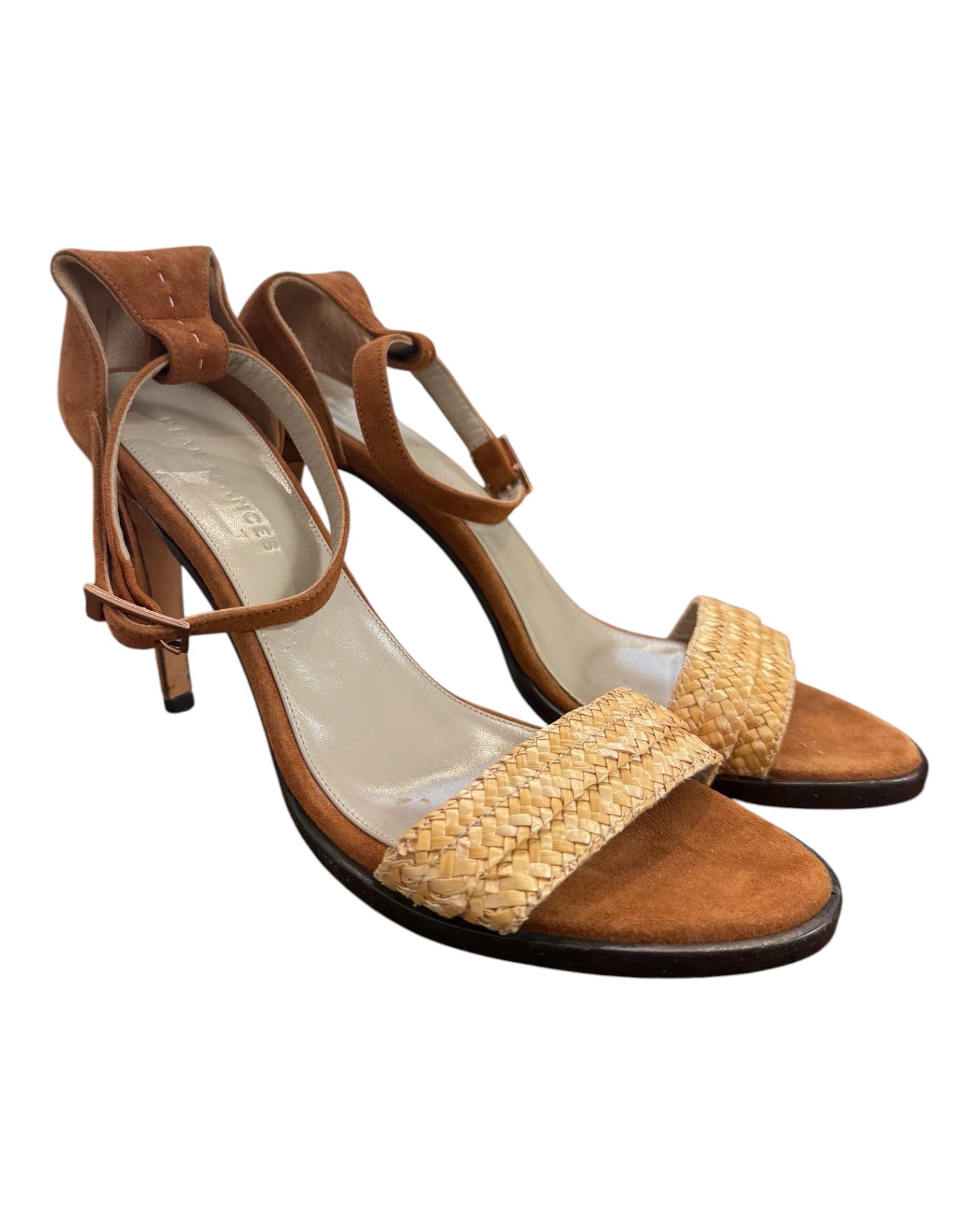 Pre-Loved Dear Frances Straw and Suede Sandals