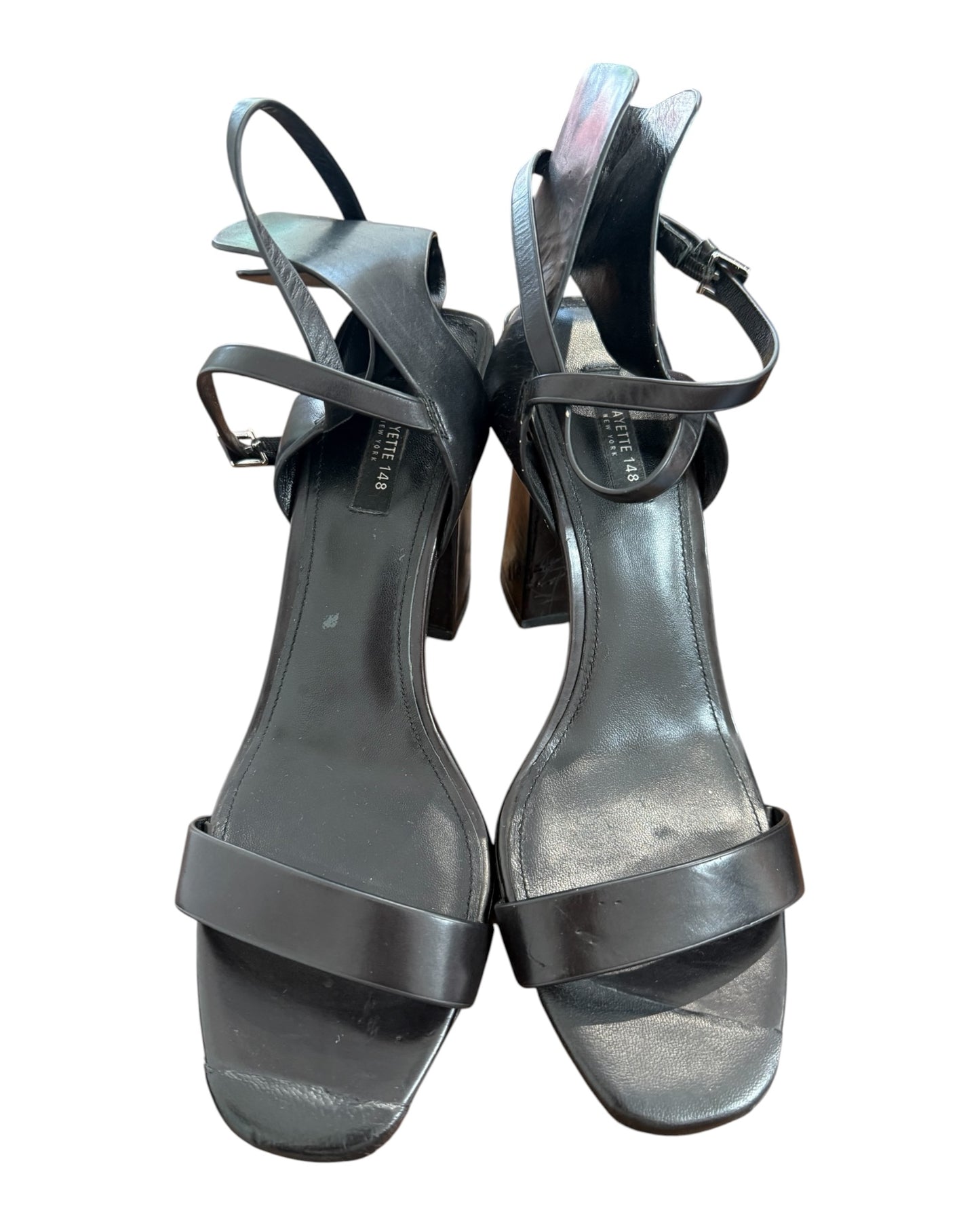 Pre-Loved Lafayette 148 Black Leather Sandals