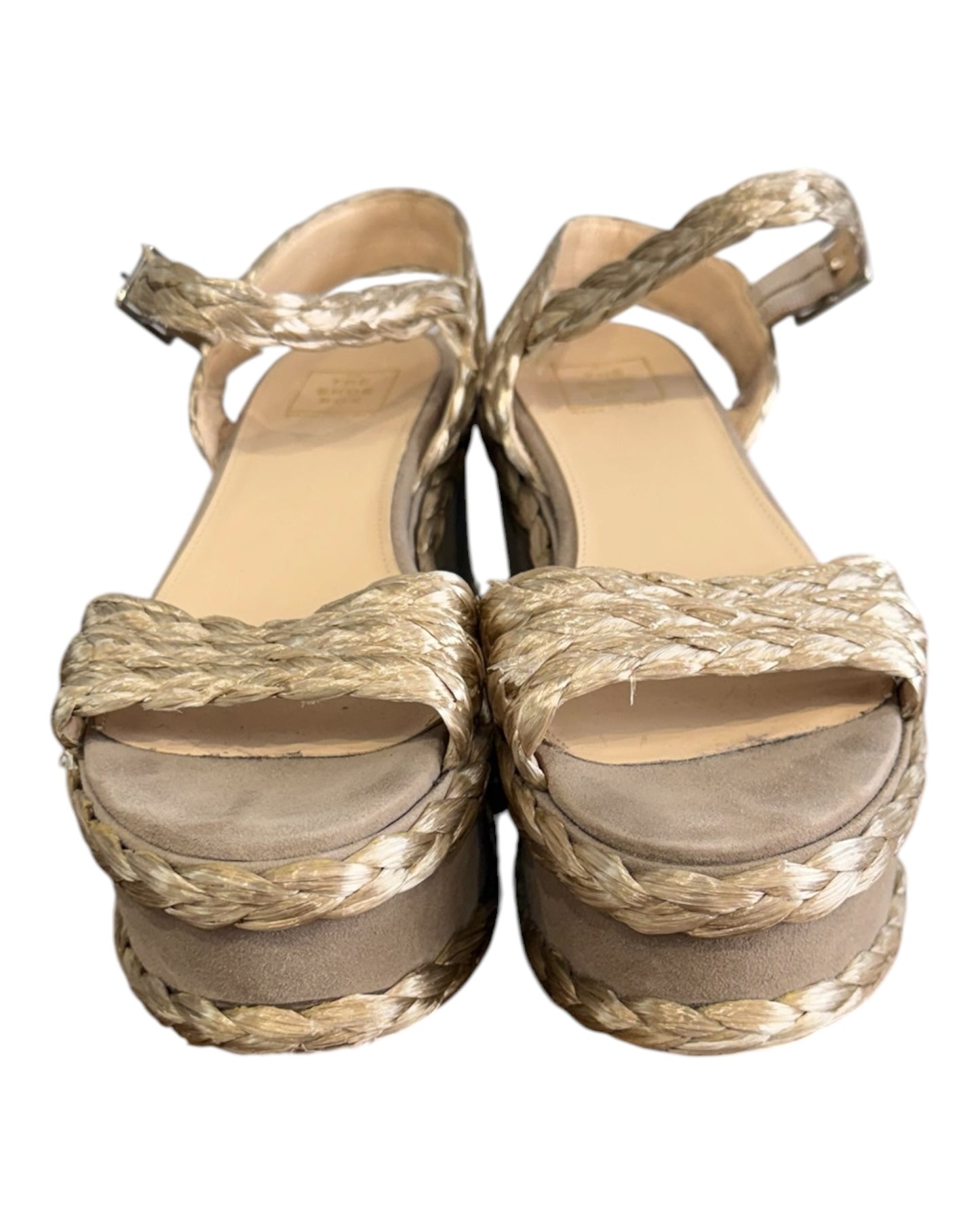 Vintage The Shoe Box Straw Platform Wedges