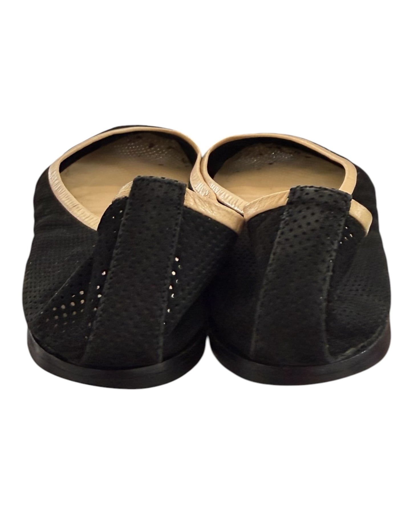 Vintage Manolo Blahnik Black Leather Ballet Flats