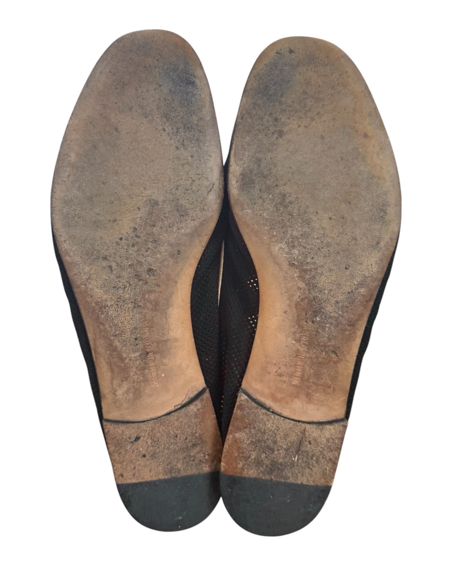 Vintage Manolo Blahnik Black Leather Ballet Flats