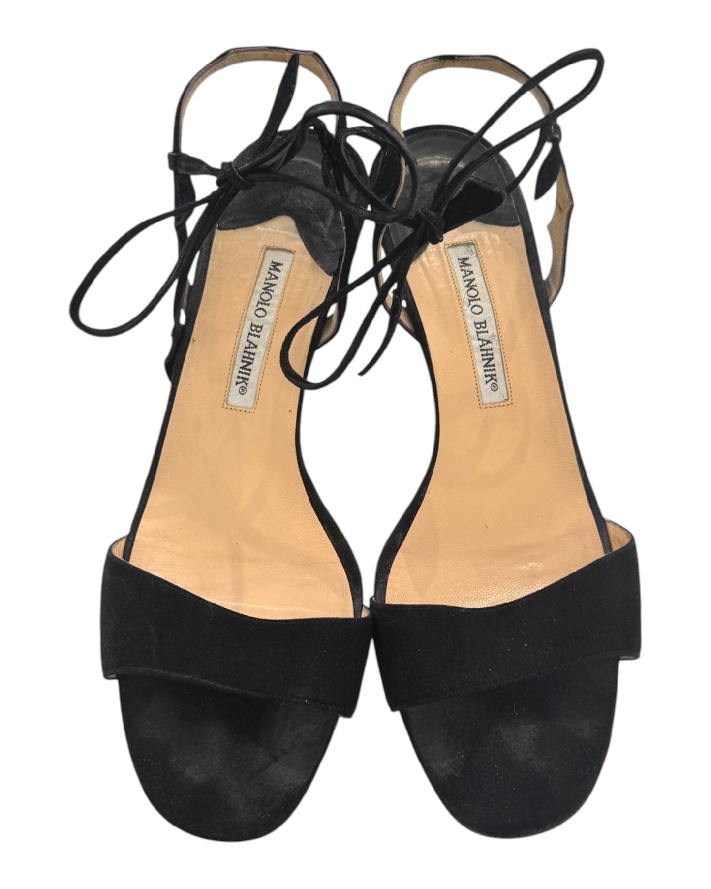 Vintage Manolo Blahnik Black Suede Kitten Heels
