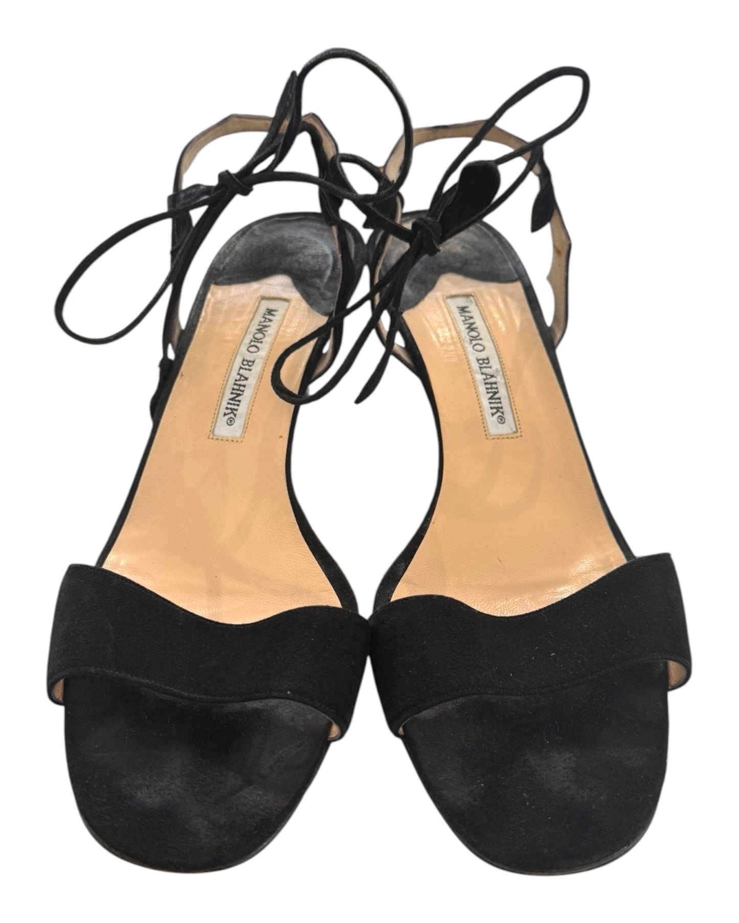 Vintage Manolo Blahnik Black Suede Kitten Heels