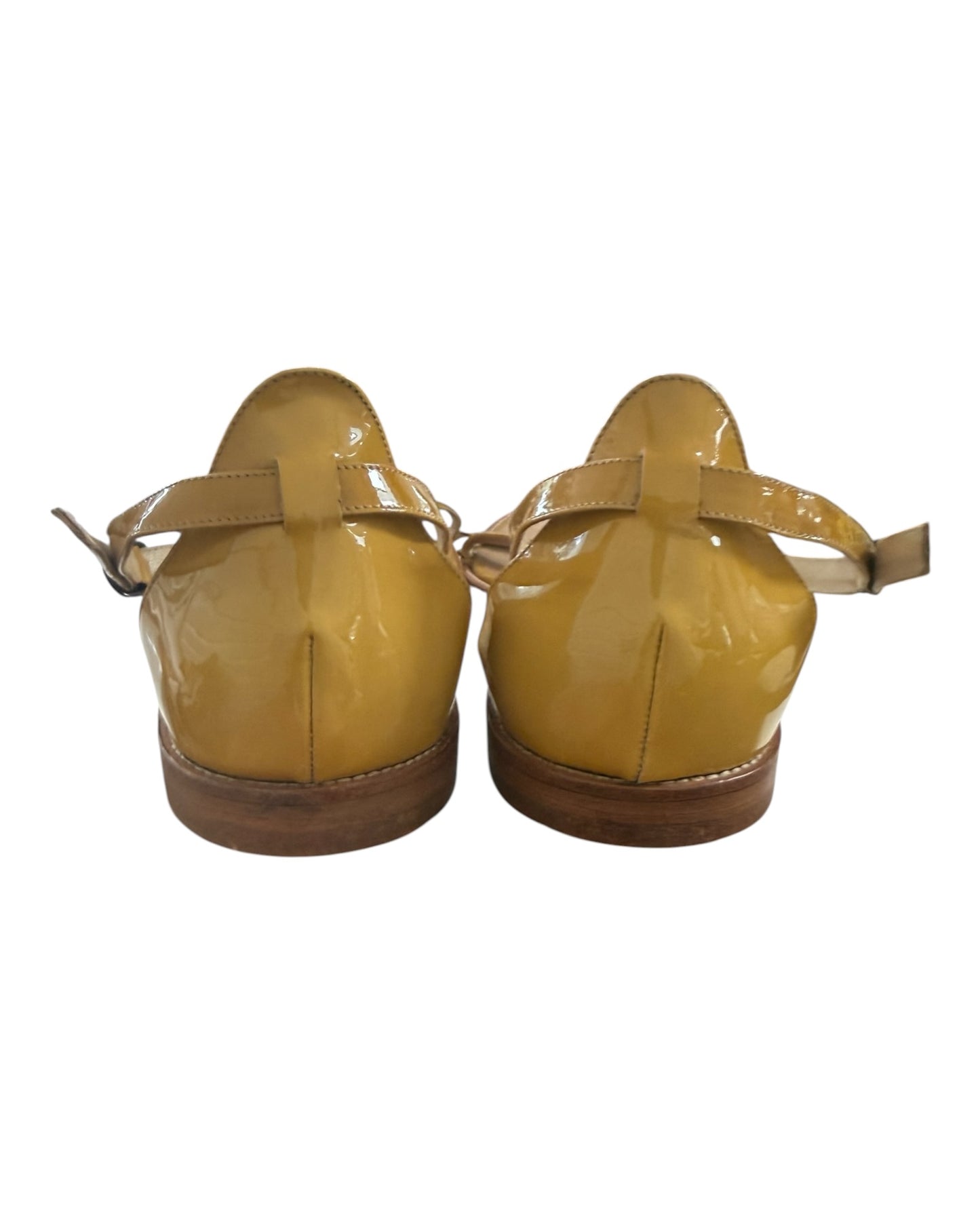 Vintage Manolo Blahnik Yellow Patent Leather Sandals