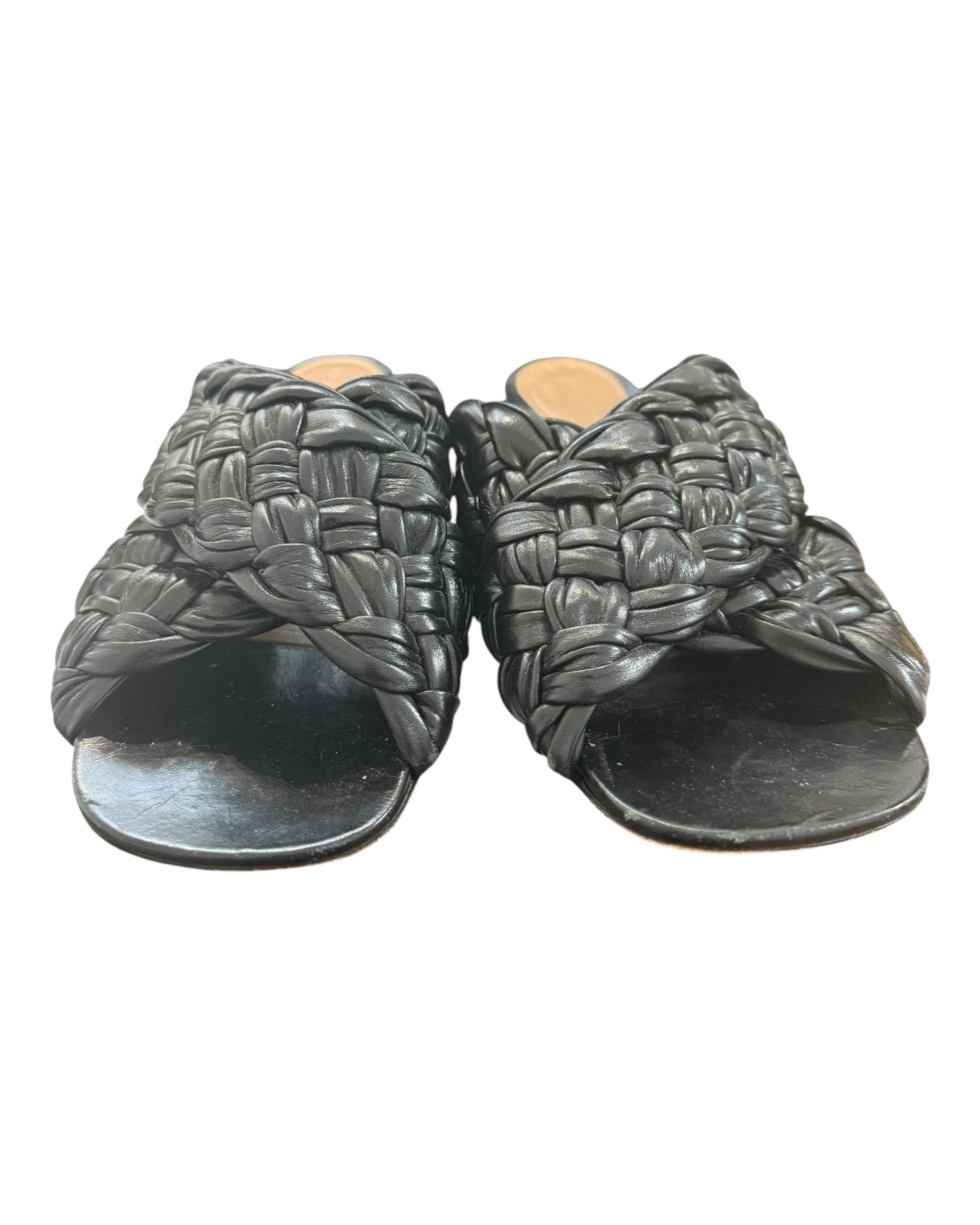 Pre-Loved Bottega Veneta Black Leather Sandals