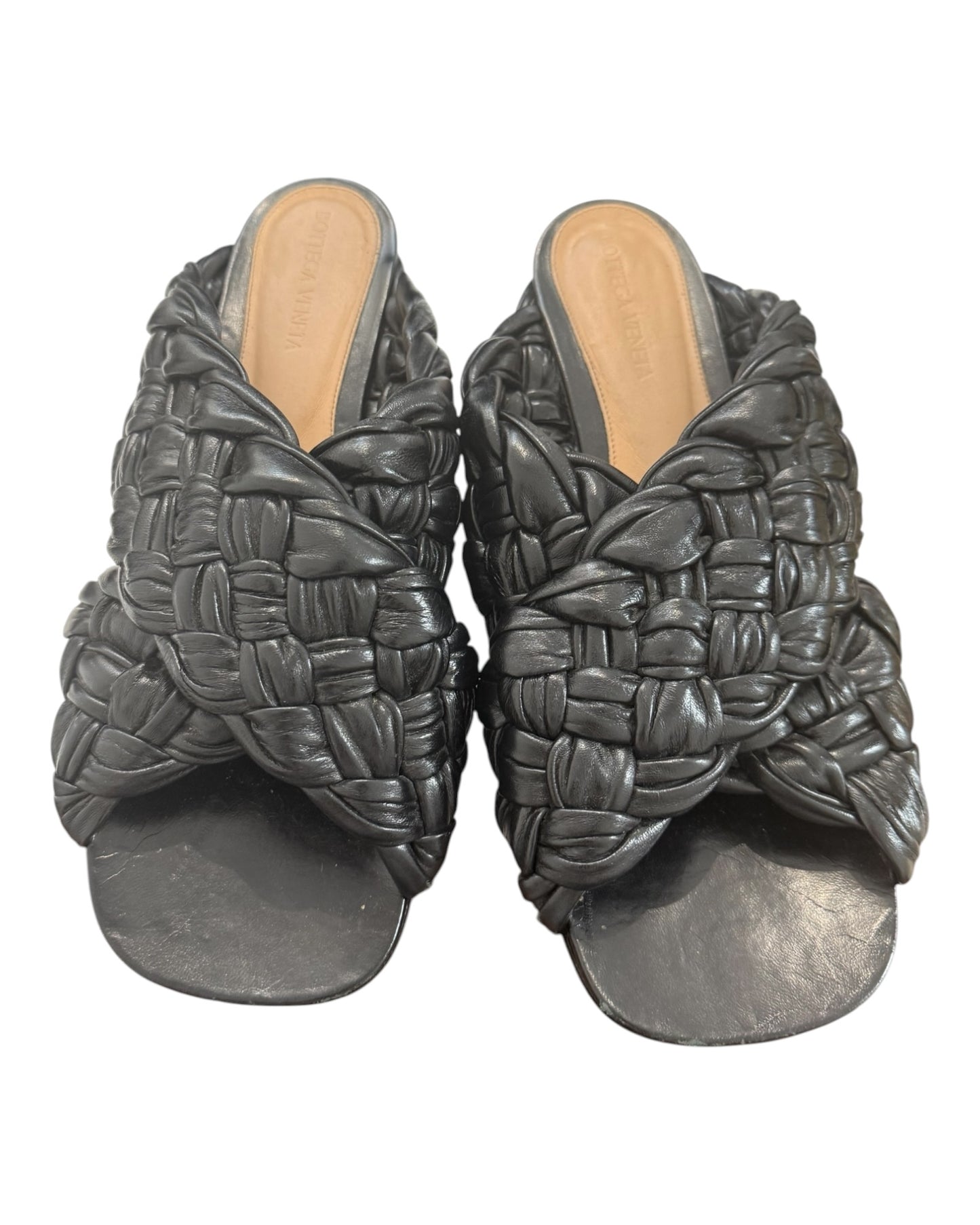 Pre-Loved Bottega Veneta Black Leather Sandals