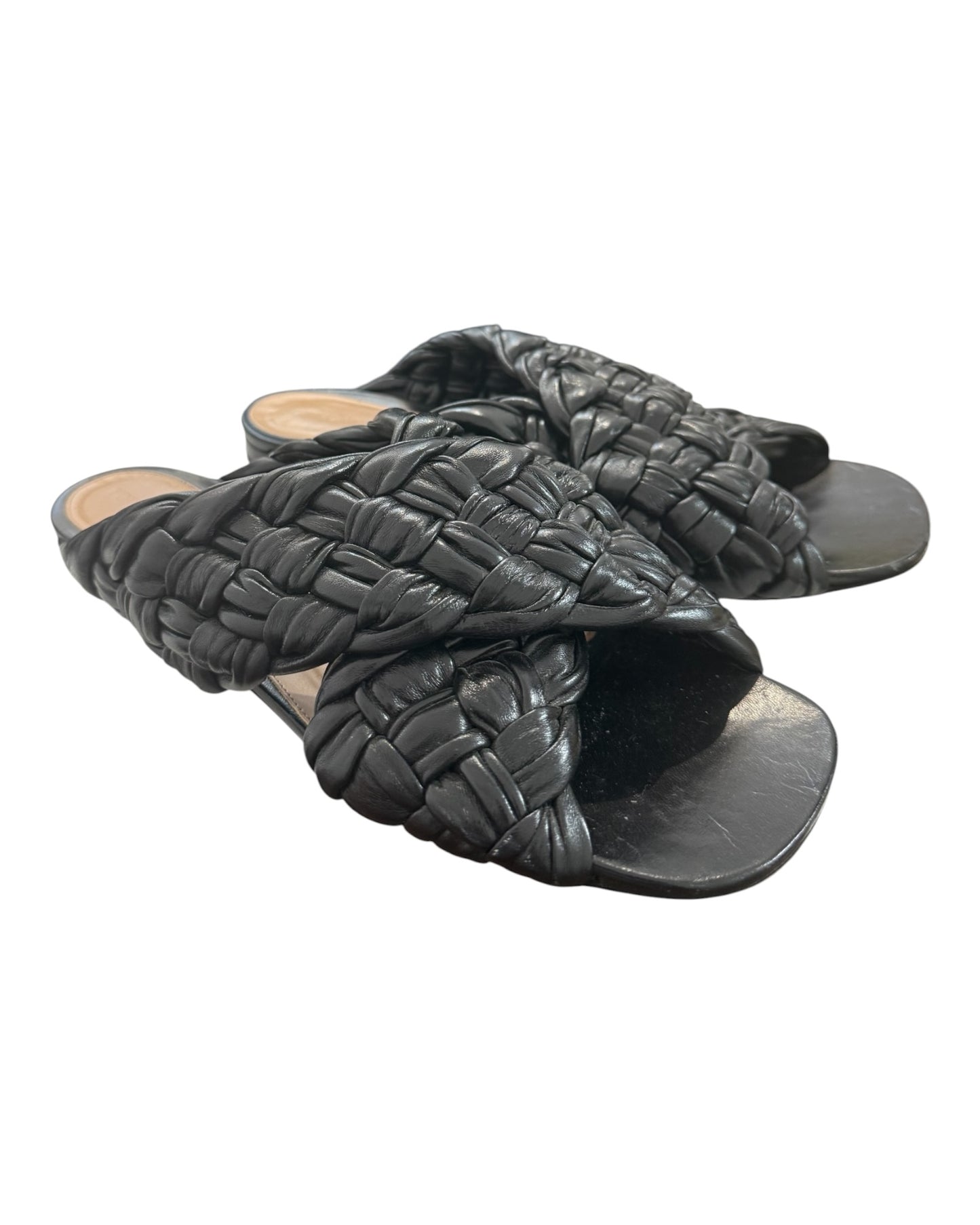 Pre-Loved Bottega Veneta Black Leather Sandals