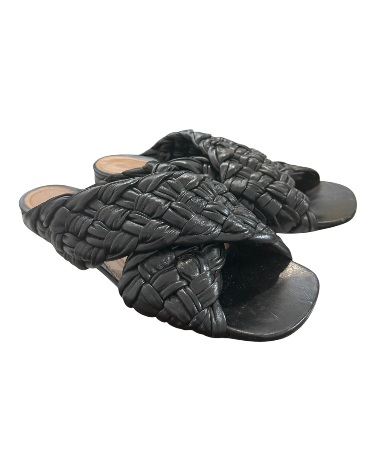 Pre-Loved Bottega Veneta Black Leather Sandals